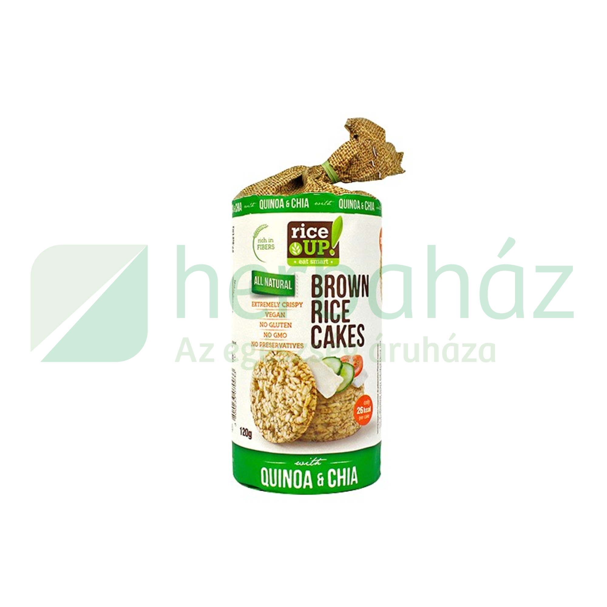 GLUTÉNMENTES RICE UP CHIA MAGOS BARNA RIZSES PUFFASZTOTT SZELET 120G