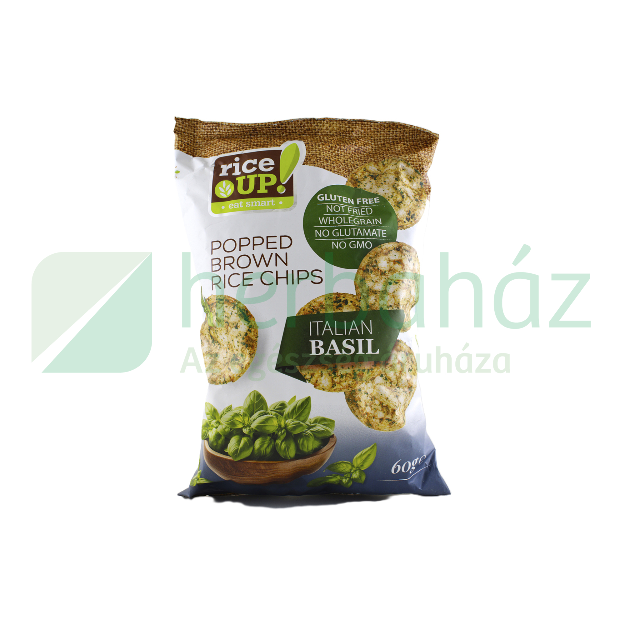 GLUTÉNMENTES RICE UP CHIPS ITALIAN BASIL 60G