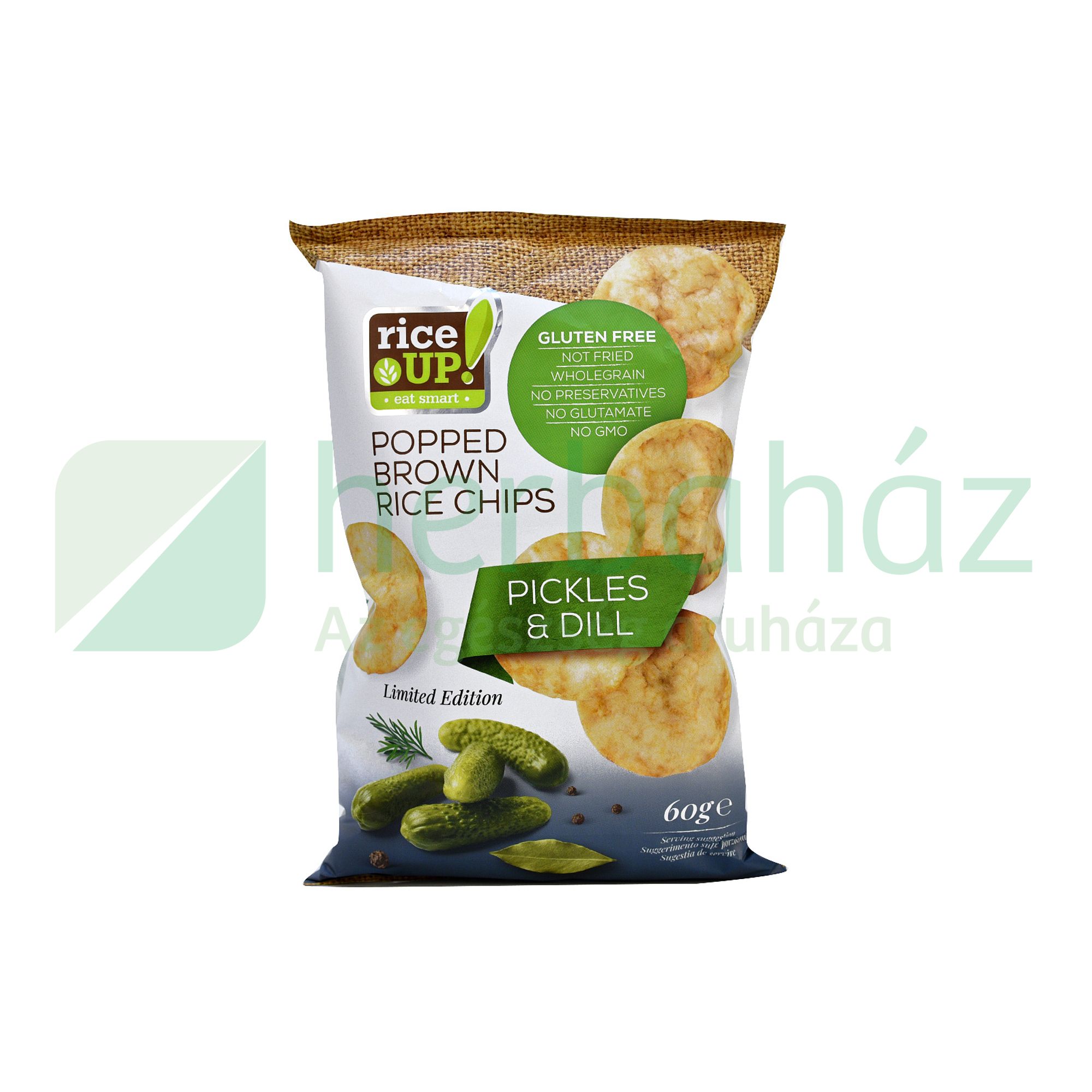 GLUTÉNMENTES RICE UP CHIPS SAVANYÚ UBORKÁS ÍZŰ 60G