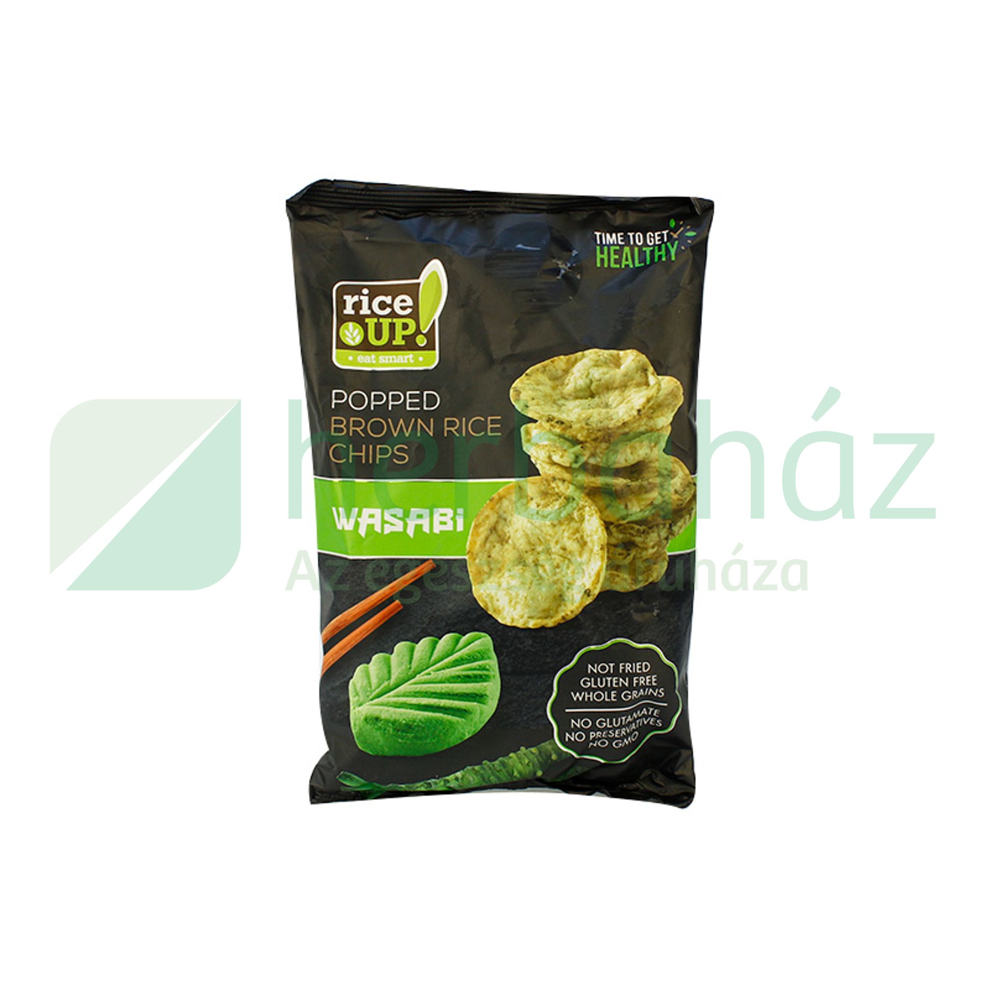 GLUTÉNMENTES RICE UP CHIPS WASABI ÍZŰ  60G