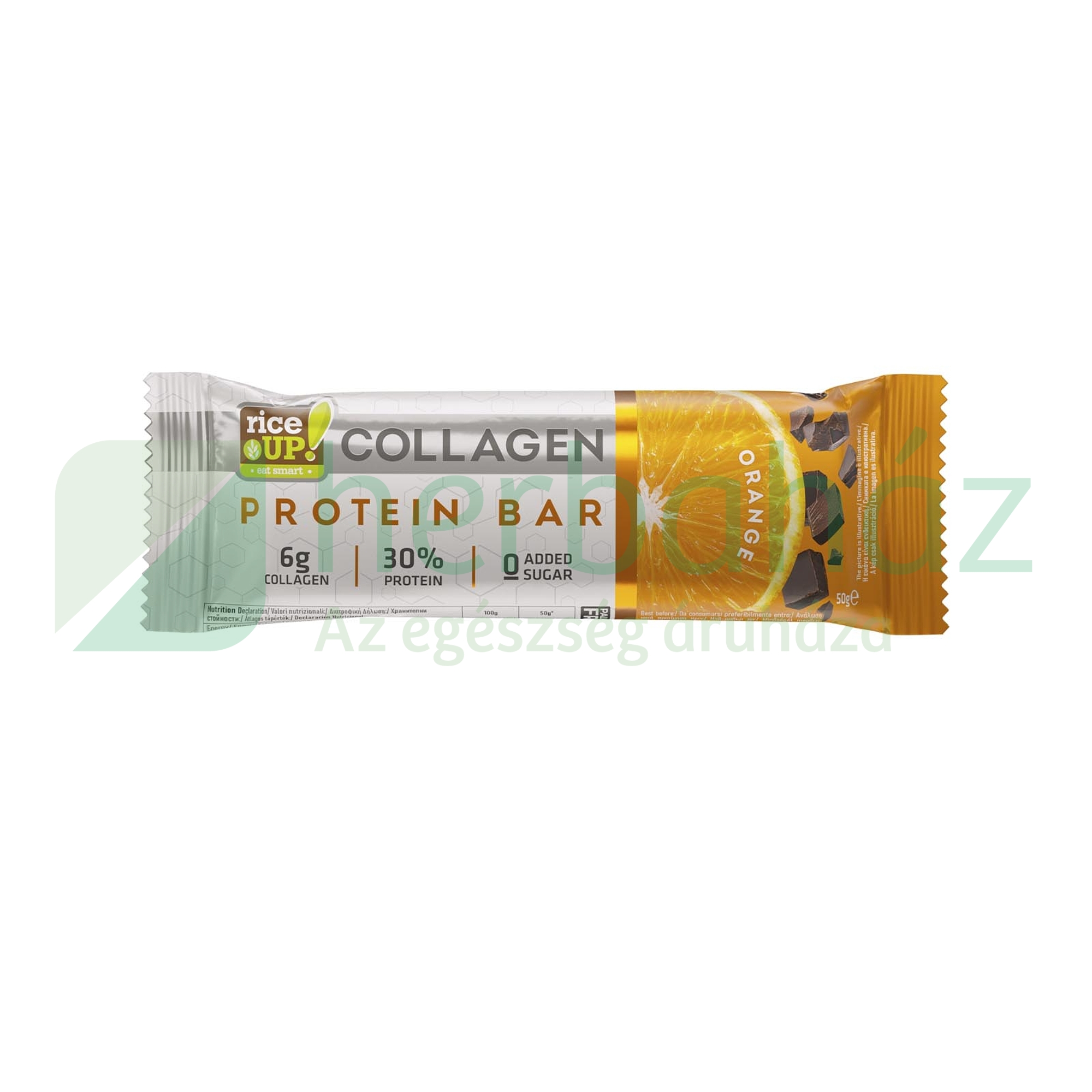 GLUTÉNMENTES RICE UP FEHÉRJESZELET KOLLAGÉNNEL NARANCS ÍZŰ HCN 50G