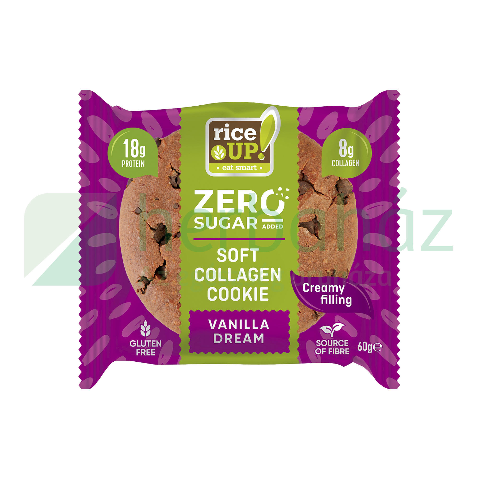 GLUTÉNMENTES RICE UP KOLLAGÉNES FEHÉRJE KEKSZ VANÍLIA ÍZŰ HCN 60G