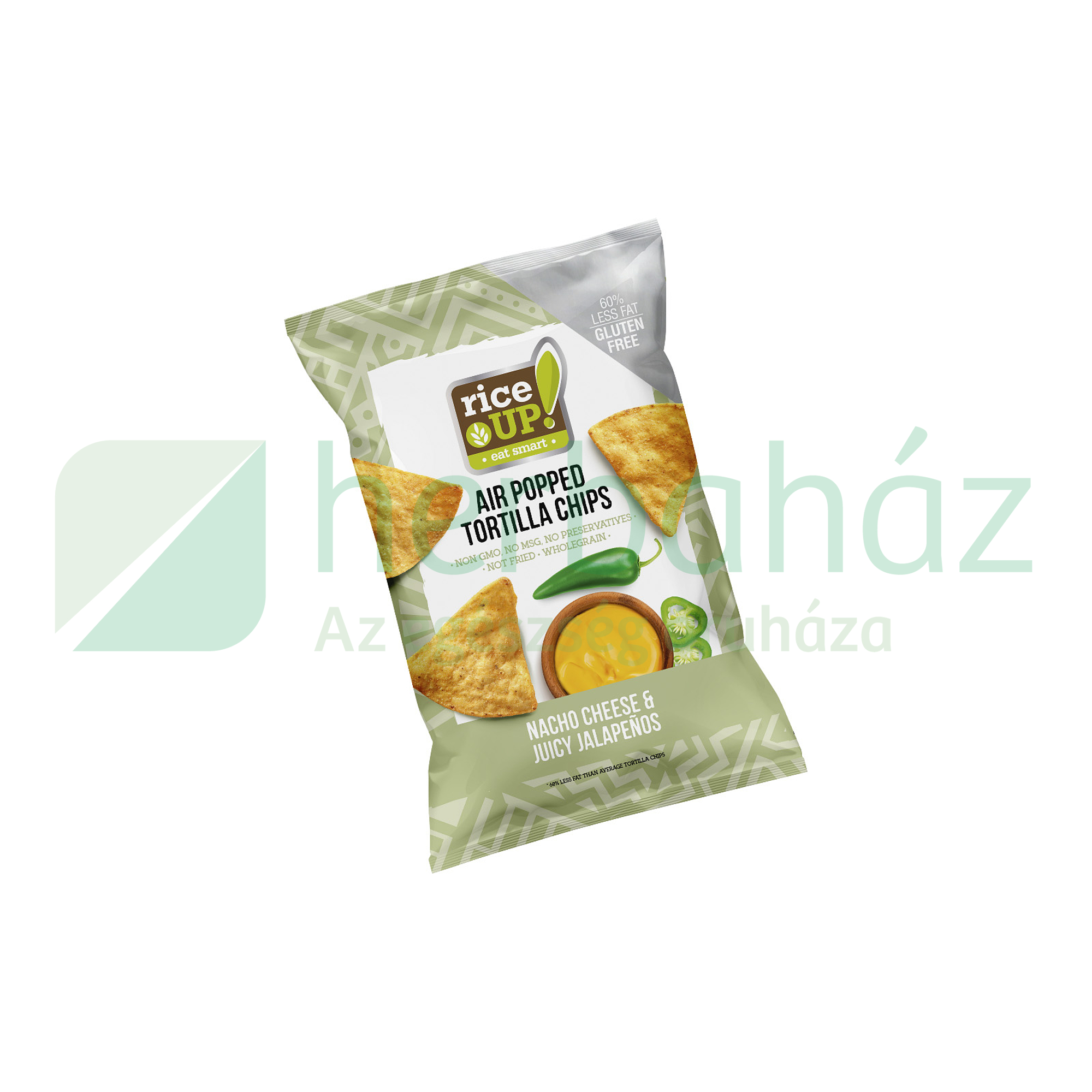 GLUTÉNMENTES RICE UP TORTILLA CHIPS NACHO SAJT ÉS JALAPENO ÍZŰ 60G