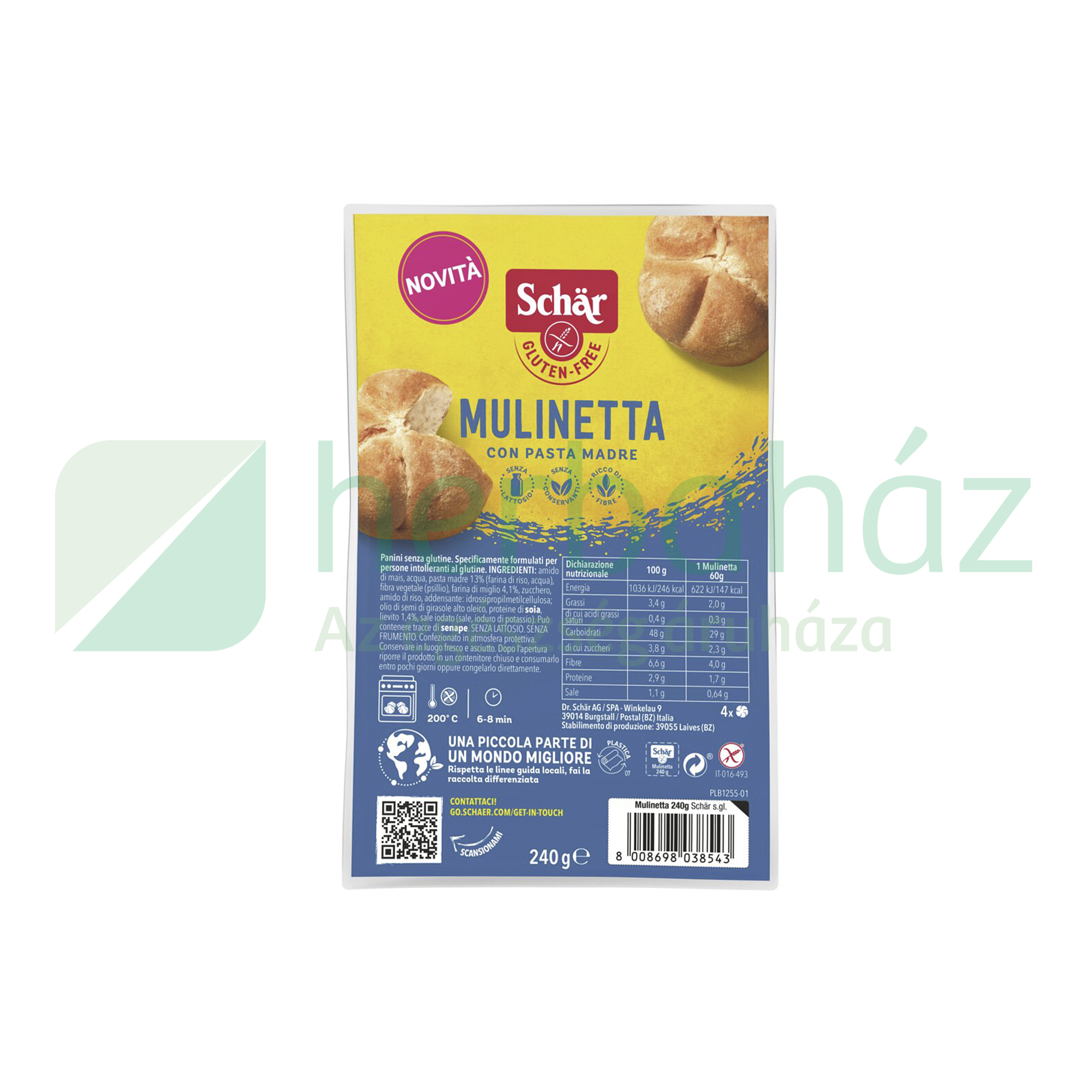 GLUTÉNMENTES SCHAR CSÁSZÁRZSEMLE (4DB) 240G