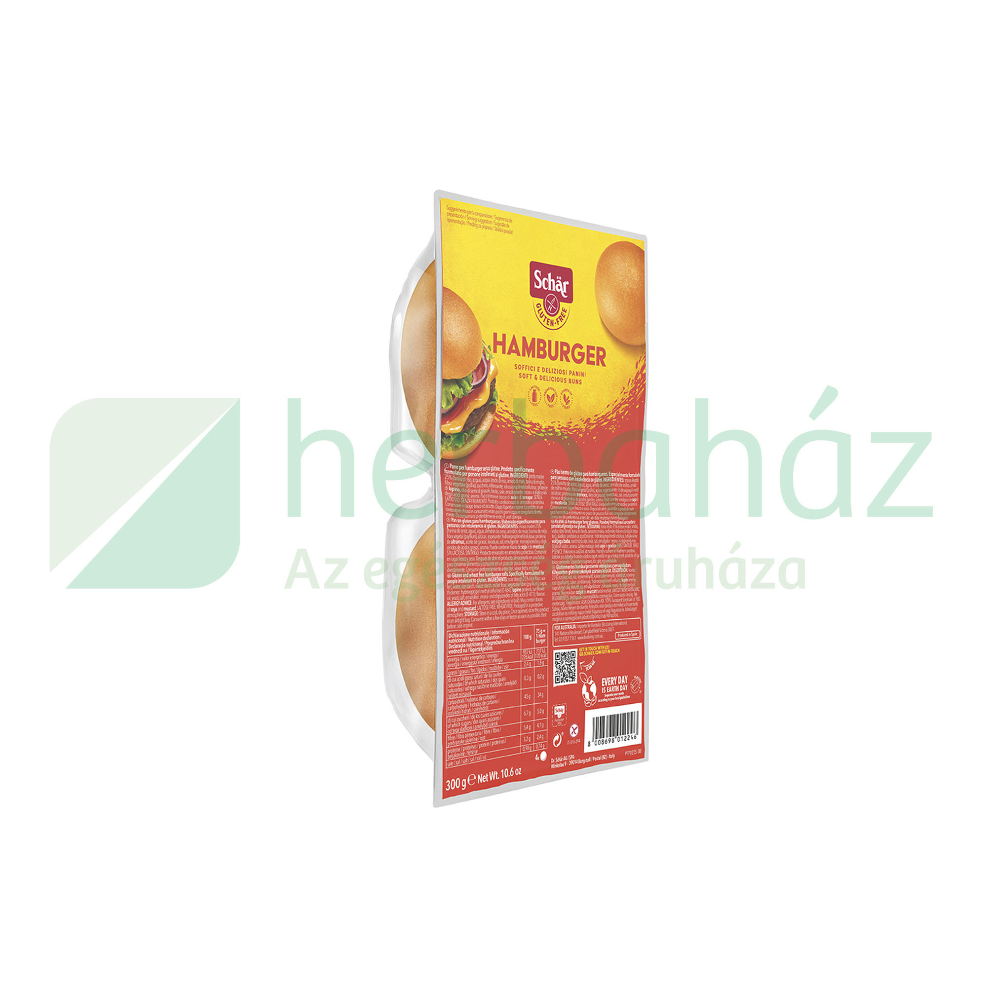 GLUTÉNMENTES SCHAR HAMBURGER ZSEMLE 300G