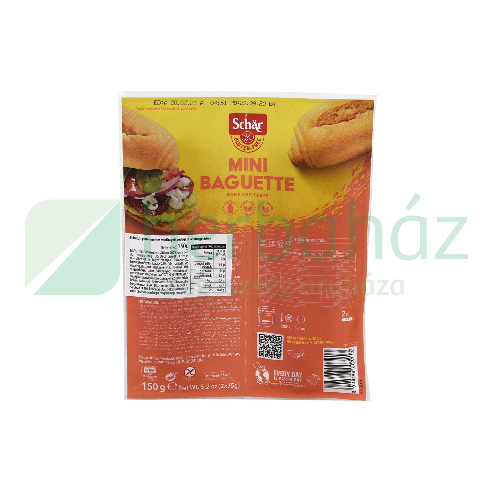 GLUTÉNMENTES SCHAR MINI BAGETT DUO 150G