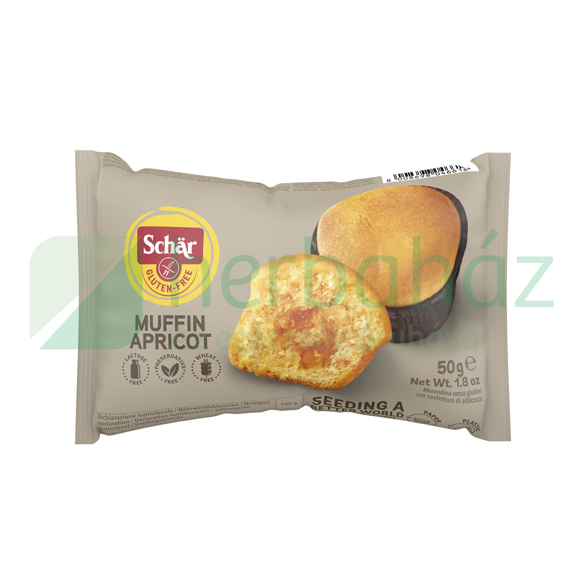 GLUTÉNMENTES SCHAR MUFFIN SÁRGABARACKLEKVÁRRAL 50G