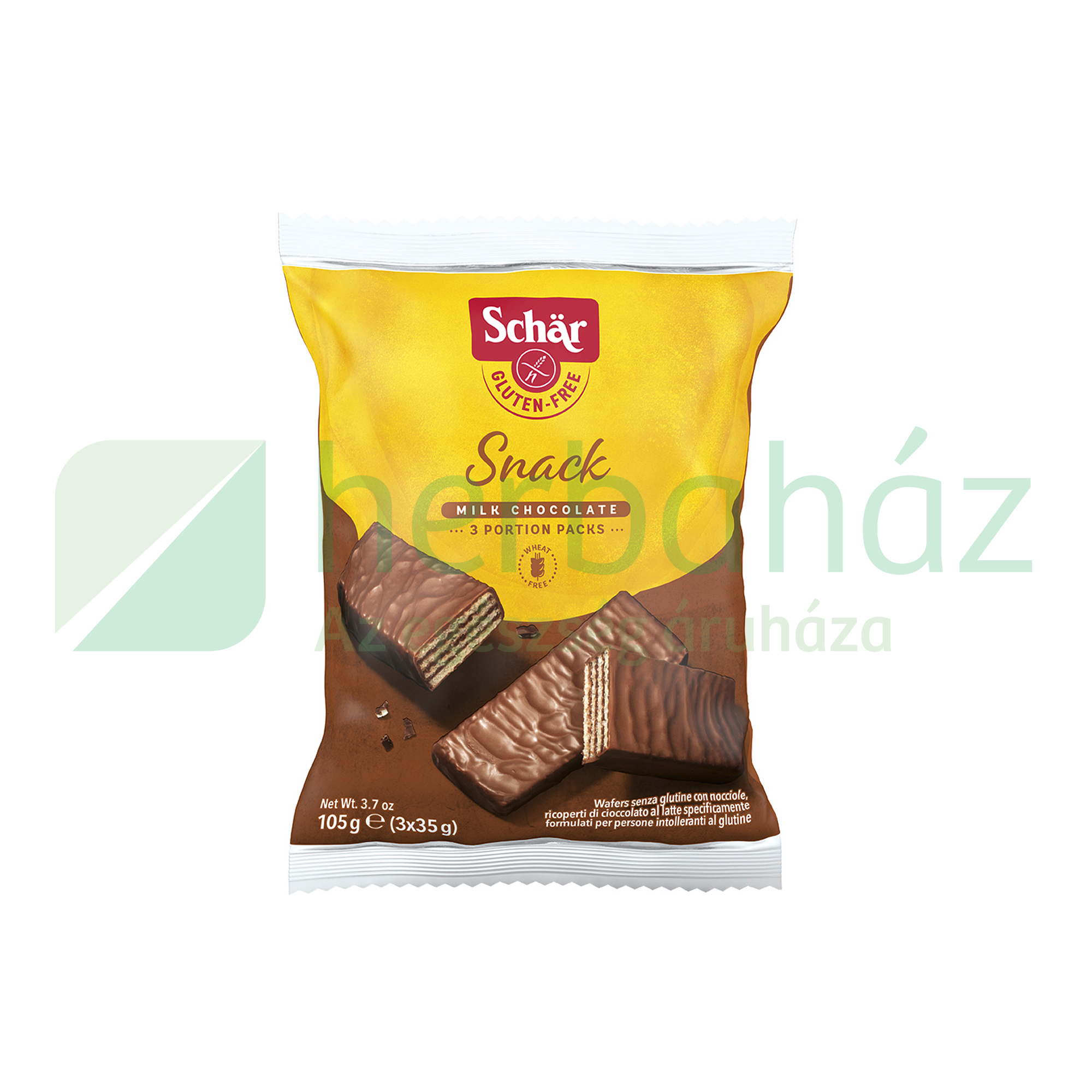 GLUTÉNMENTES SCHAR SNACK CSOKOLÁDÉVAL BEVONT MOGYORÓS OSTYA 105G