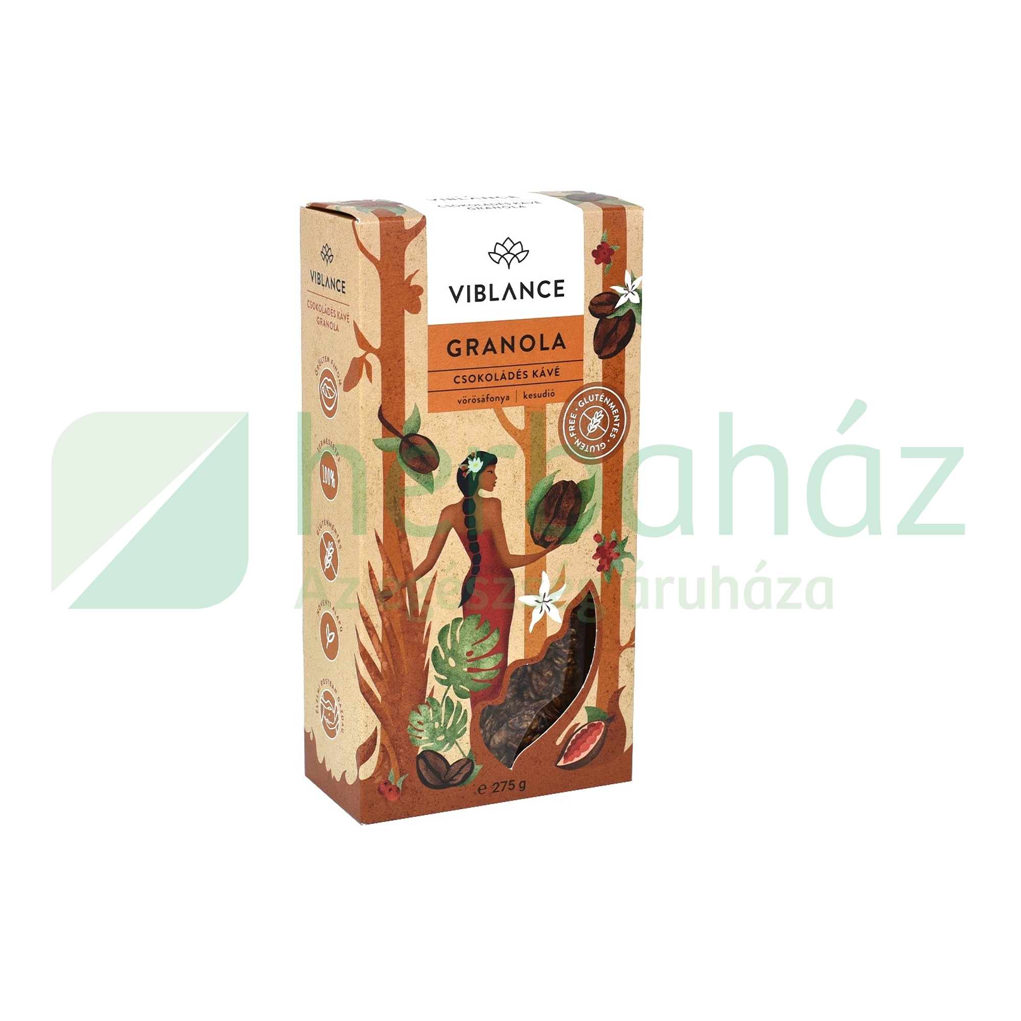 GLUTÉNMENTES VIBLANCE CSOKOLÁDÉS KÁVÉ GRANOLA 275G