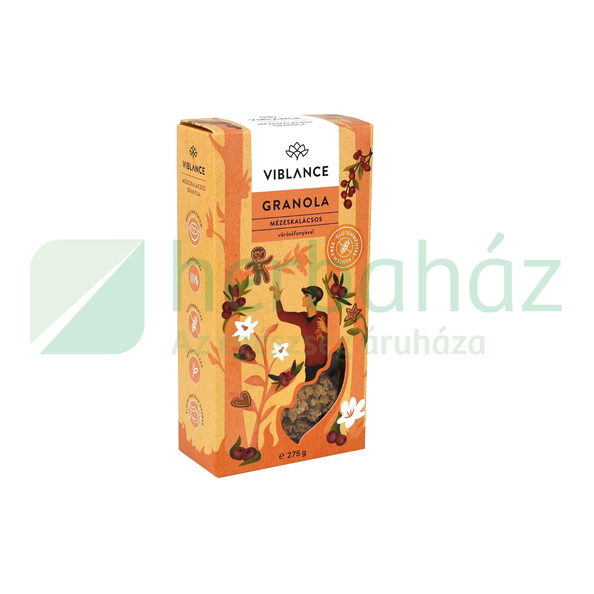 GLUTÉNMENTES VIBLANCE MÉZESKALÁCSOS GRANOLA 275G