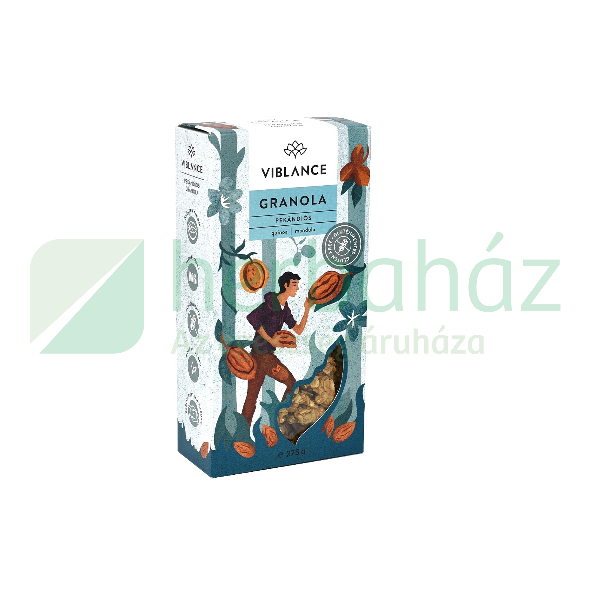 GLUTÉNMENTES VIBLANCE PEKÁNDIÓS GRANOLA 275G