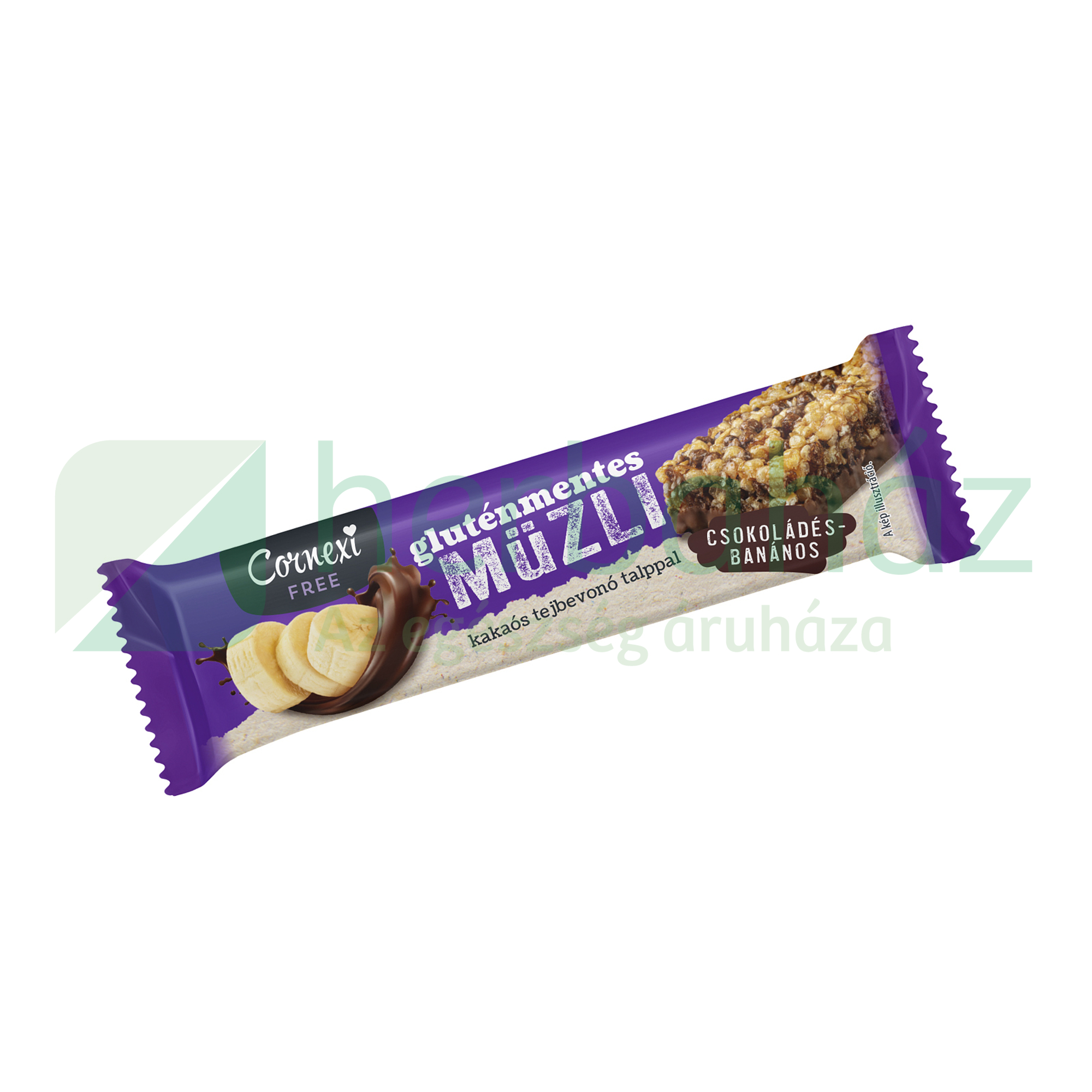 GM CORNEXI MÜZLISZELET CSOKOLÁDÉS- BANÁNOS  KAKAÓS TEJBEVONÓ TALPPAL 25G