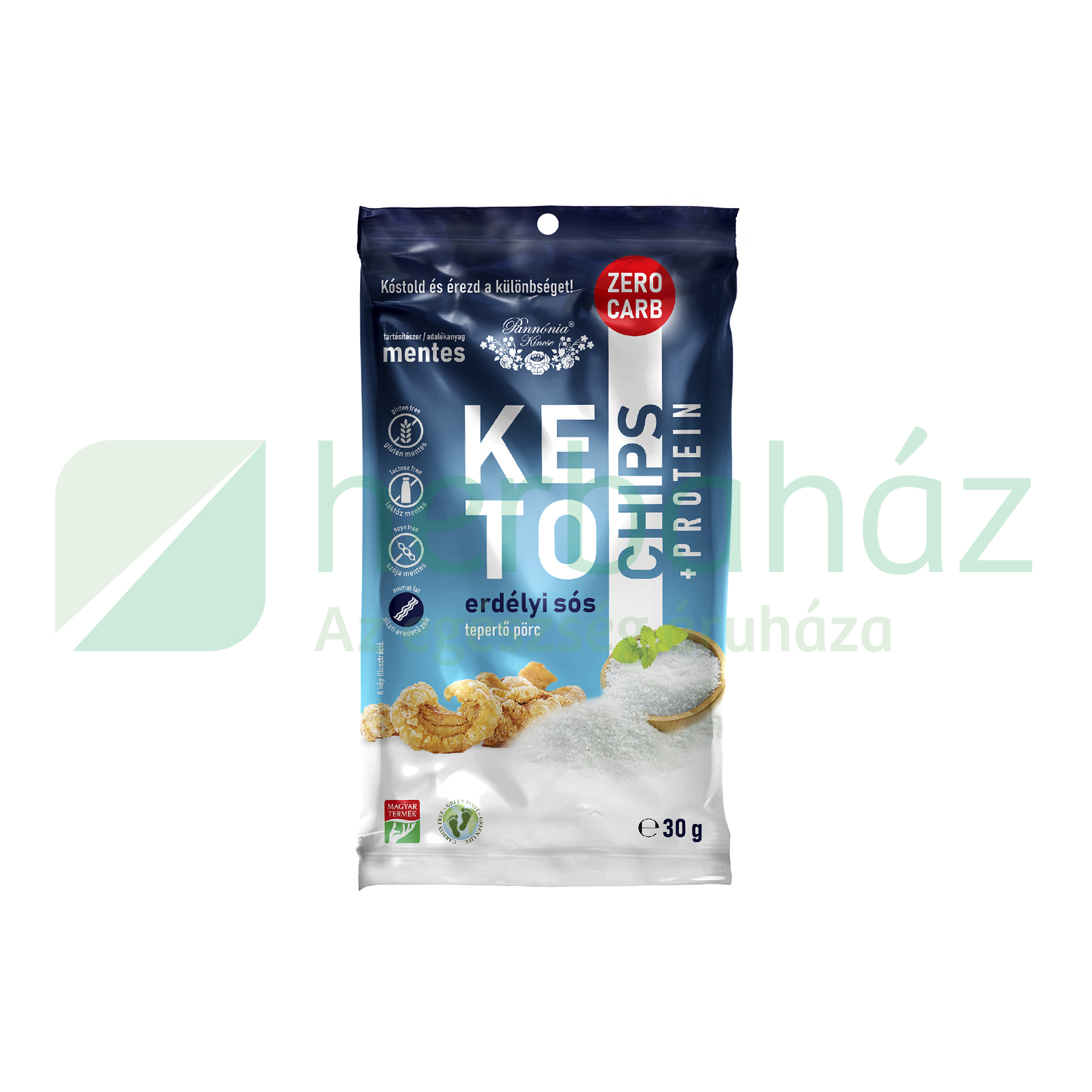 GM PANNÓNIA KETO CHIPS ERDÉLYI SÓS TEPERTŐ PÖRC 30G