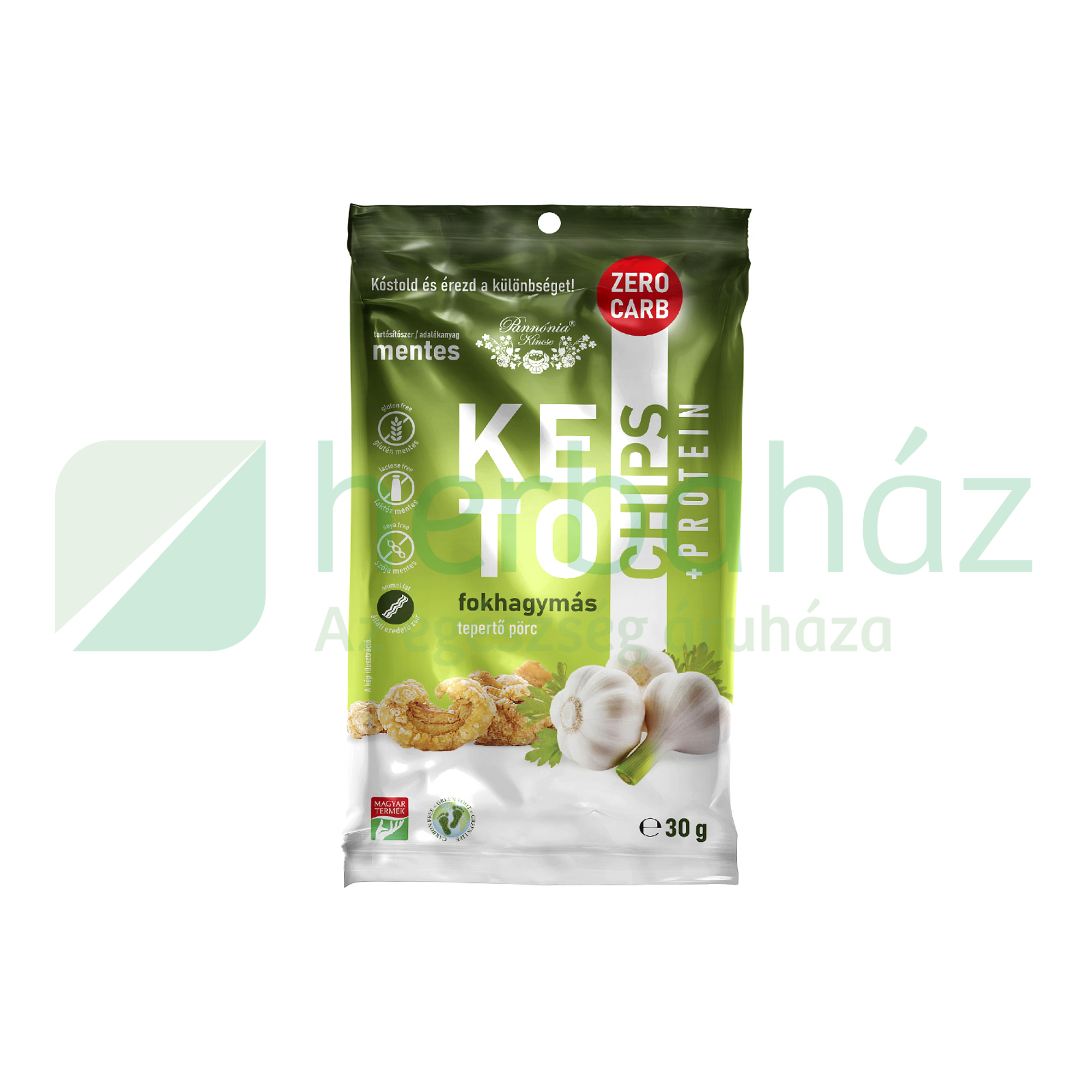 GM PANNÓNIA KETO CHIPS FOKHAGYMÁS TEPERTŐ PÖRC 30G
