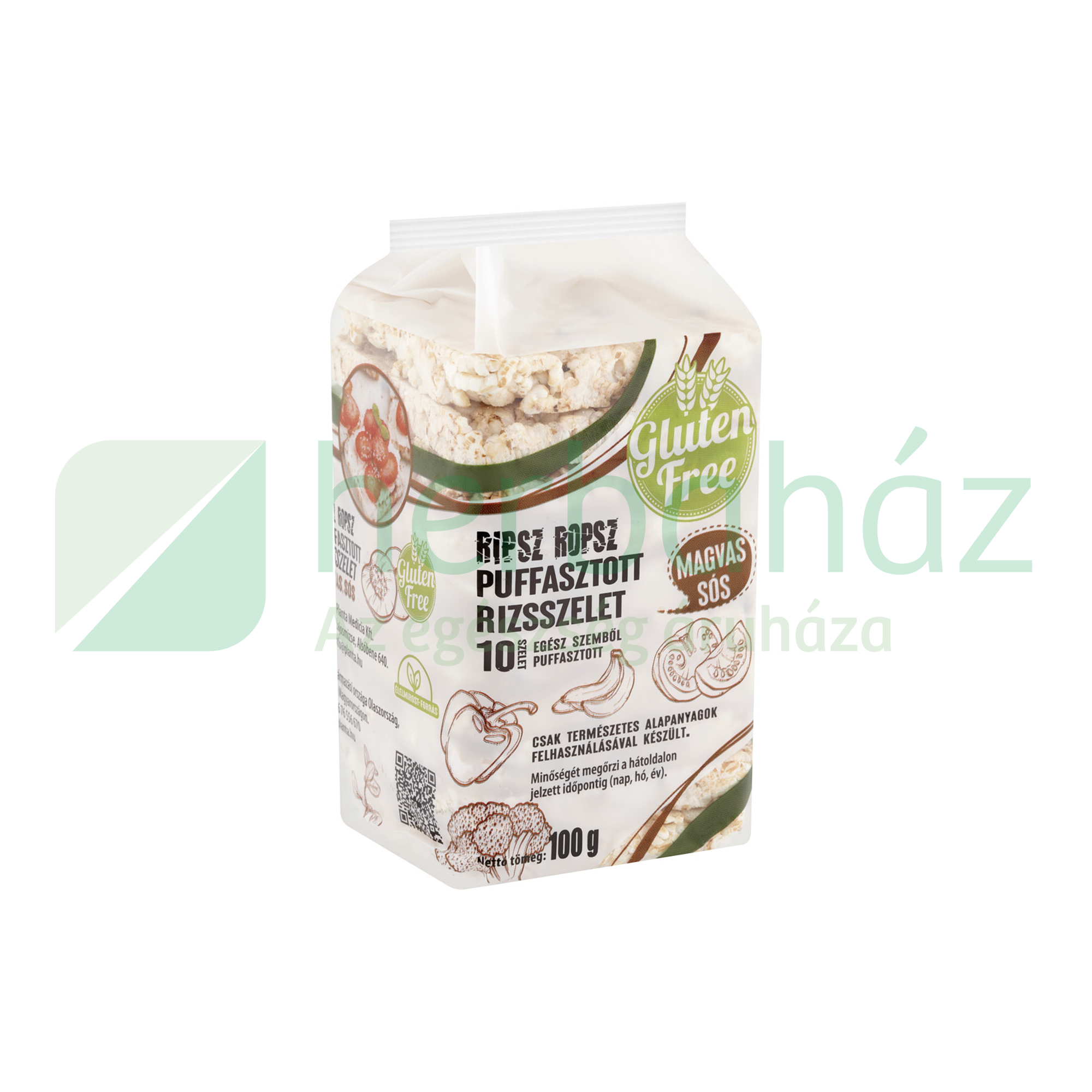 GLUTÉNMENTES RIPSZ ROPSZ PUFFASZTOTT RIZSSZELET MAGVAS, SÓS 100G