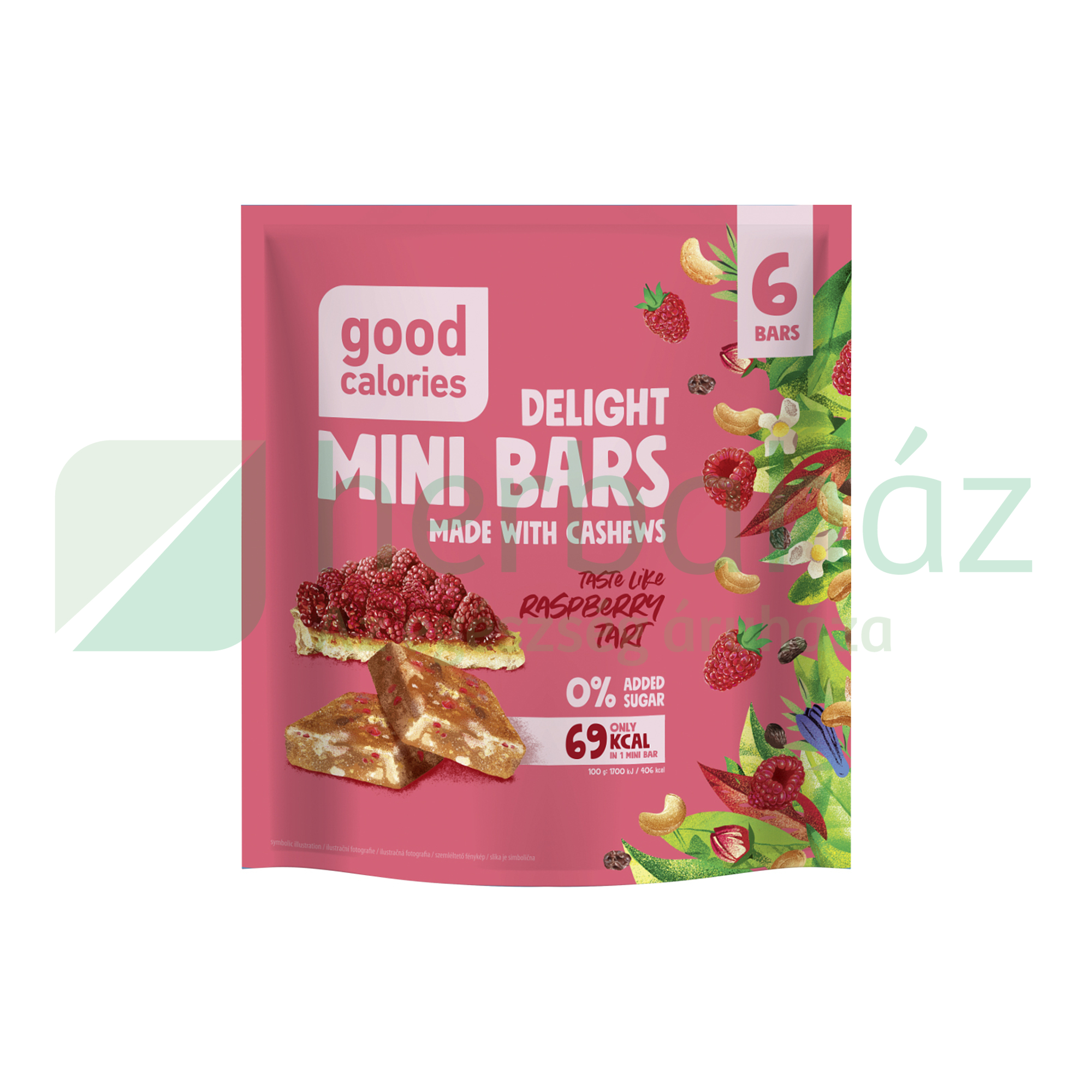 GOOD CALORIES MINI SZELET MÁLNA ÍZŰ, KESUDIÓVAL 102G