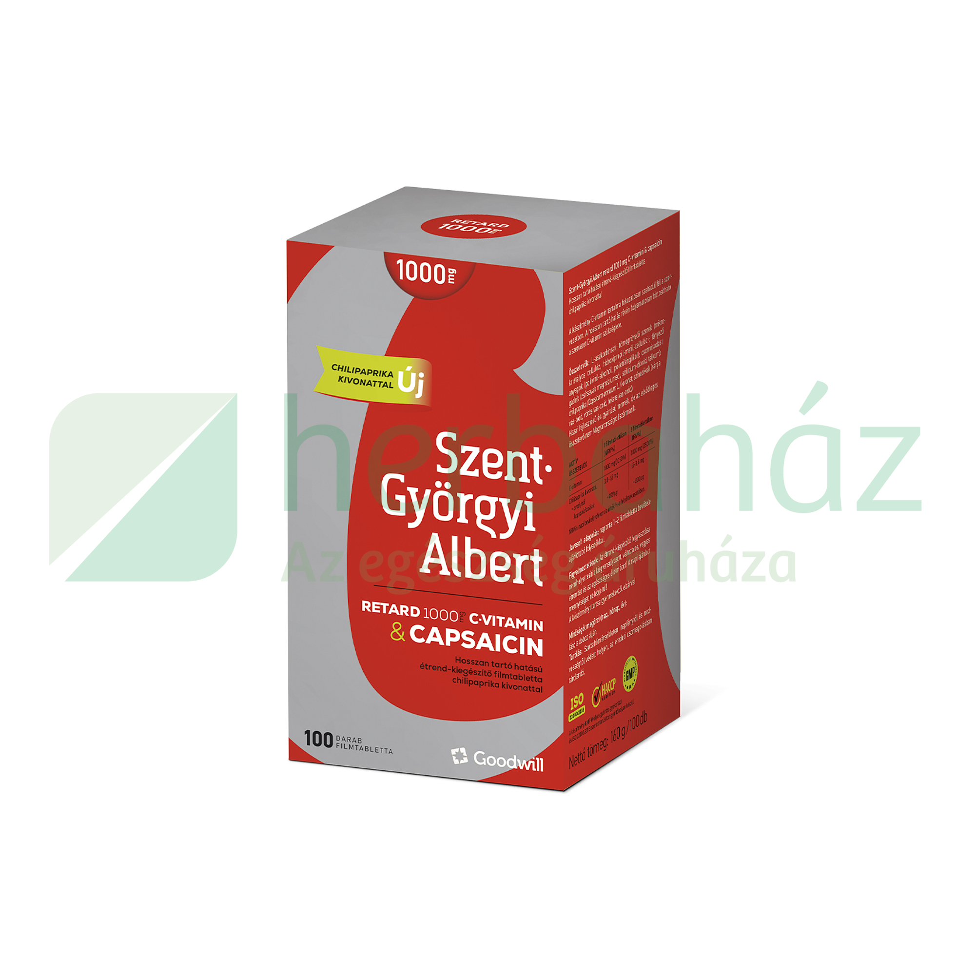 GOODWILL SZENT-GYÖRGYI ALBERT C-VITAMIN 1000MG+CAPSAICIN RETARD TABLETTA 100DB