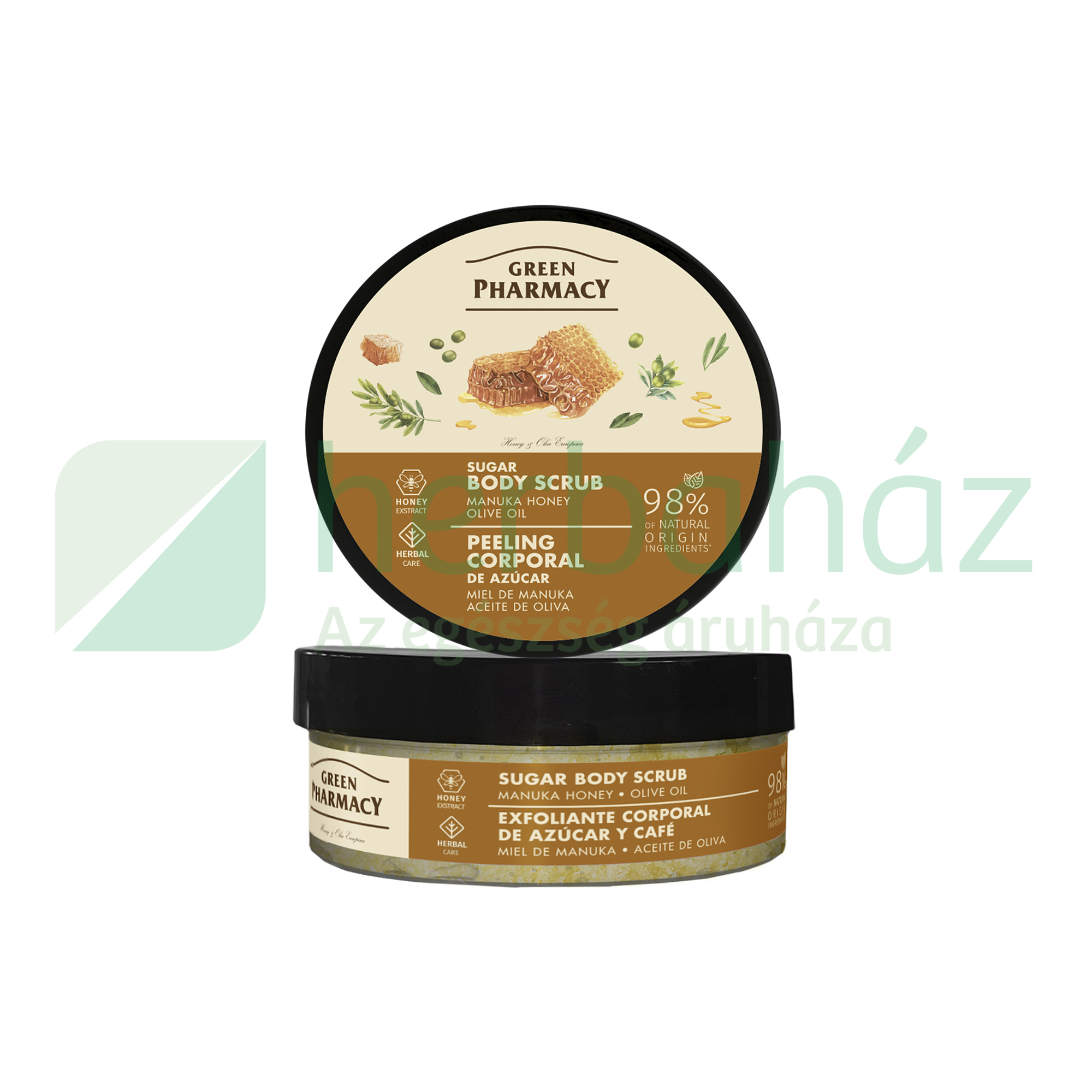 GREEN PHARMACY CUKROS TESTRADÍR MANUKA MÉZ ÉS OLIVA OLAJ KIVONATTAL 200ML