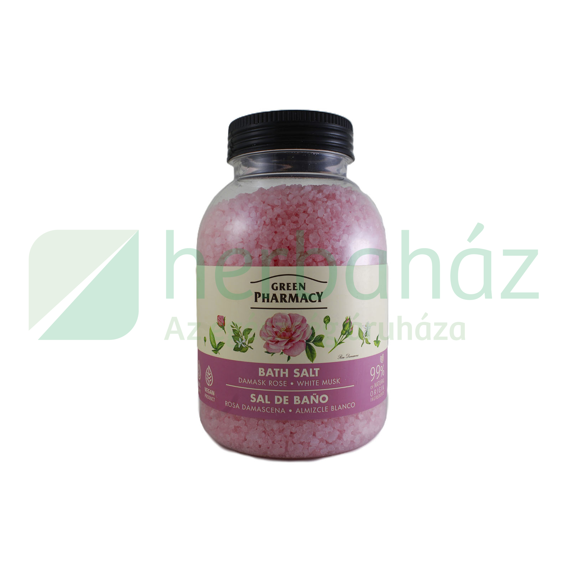 GREEN PHARMACY FÜRDŐSÓ DAMASZKUSZI RÓZSA ÉS FEHÉR PÉZSMA KIVONATTAL 1000G