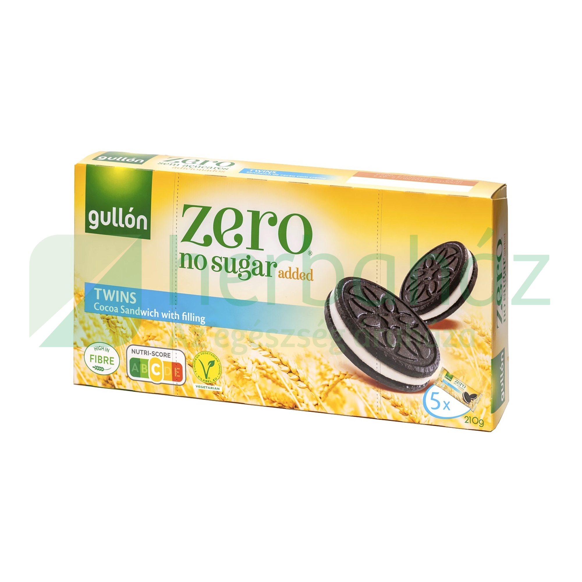 GULLON ZERO KAKAÓS KEKSZ KRÉM TÖLTELÉKKEL ÉDESÍTŐSZERREL 210G