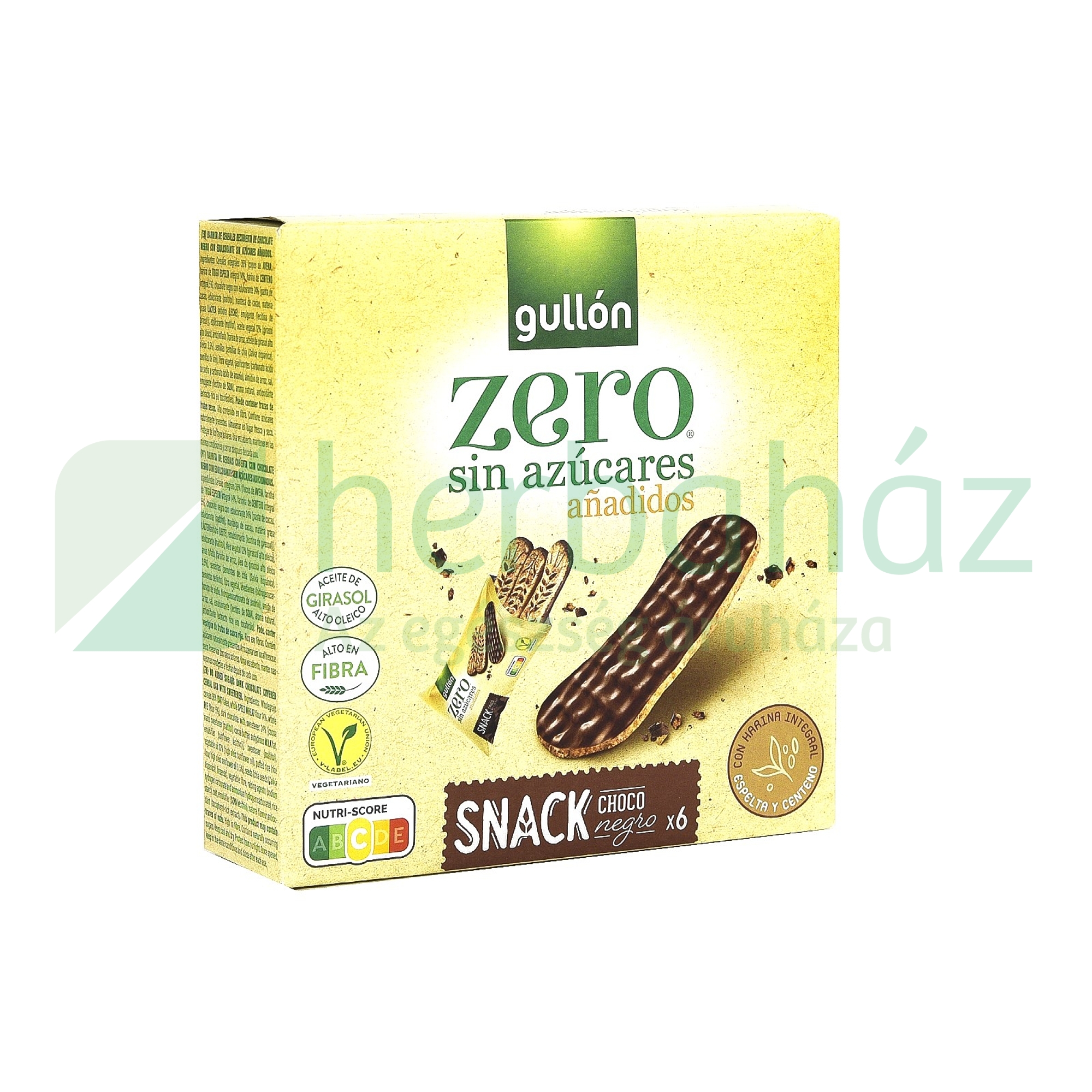 GULLON SNACK ZERO ÉTCSOKOLÁDÉS SZELET HOZZÁADOTT CUKOR NÉLKÜLI 150G