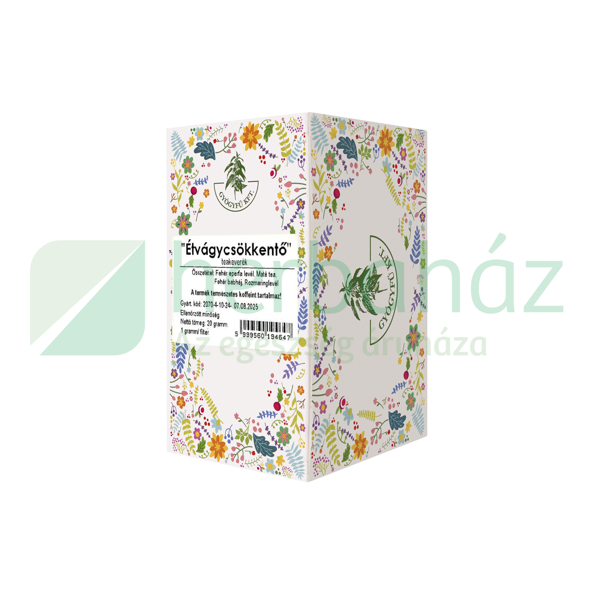 GYÓGYFŰ ÉTVÁGYCSÖKKENTŐ TEAKEVERÉK FILTERES 20DB