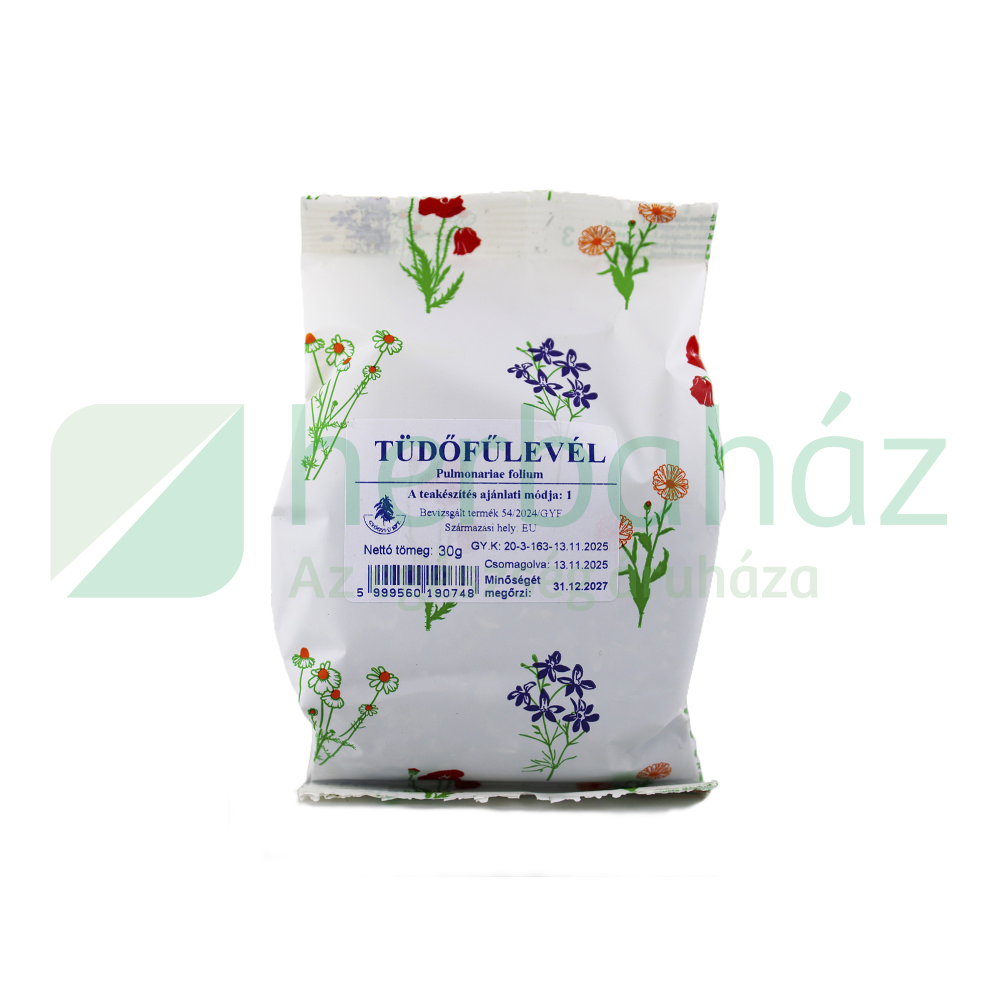 GYÓGYFŰ TEA TÜDŐFŰ LEVÉL SZÁLAS 30G