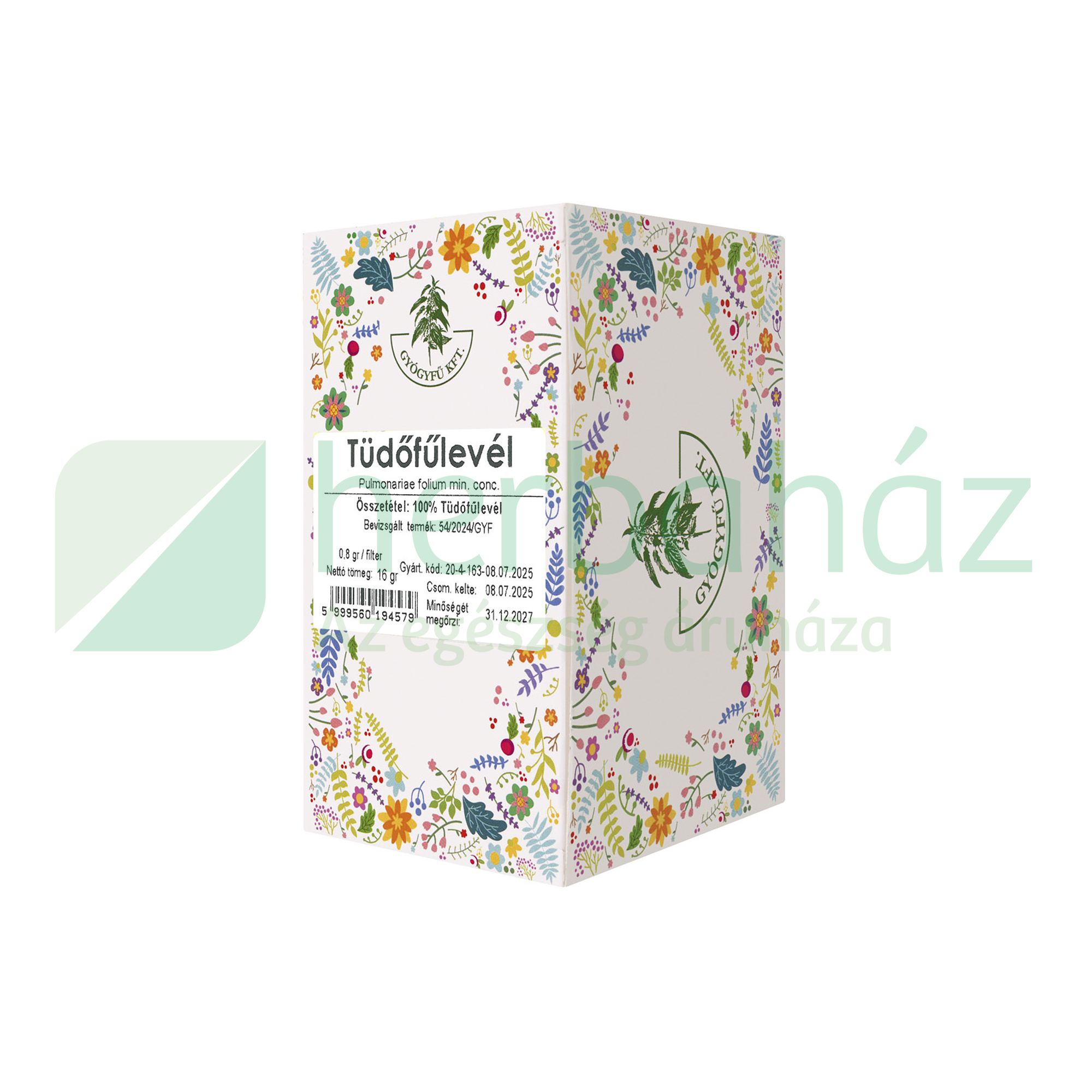 GYÓGYFŰ TEA TÜDŐFŰLEVÉL FILTERES 20DB