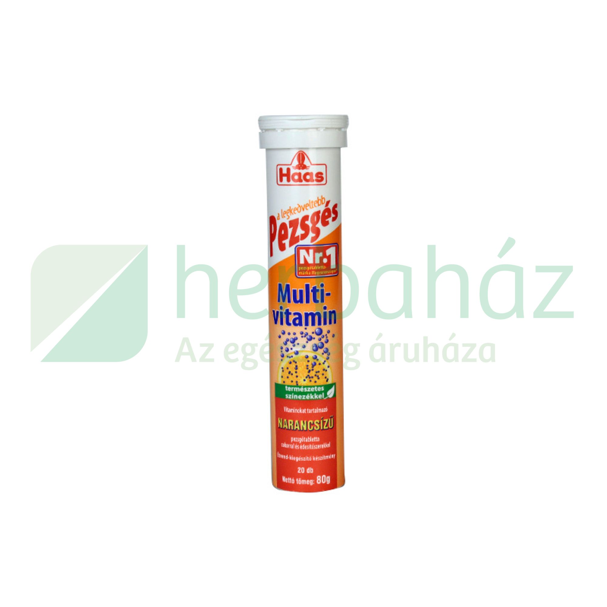 HAAS PEZSGŐTABLETTA MULTIVITAMIN NARANCS ÍZŰ 80G