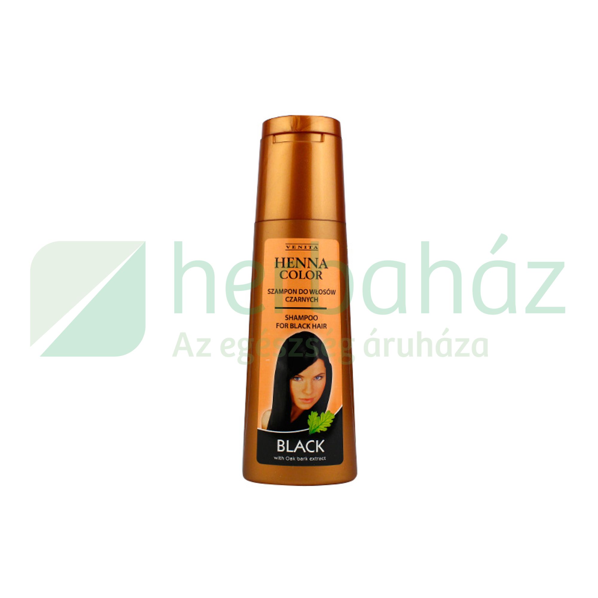 HENNA COLOR HAJSAMPON GYÓGYNÖVÉNYES FEKETE HAJRA 250ML