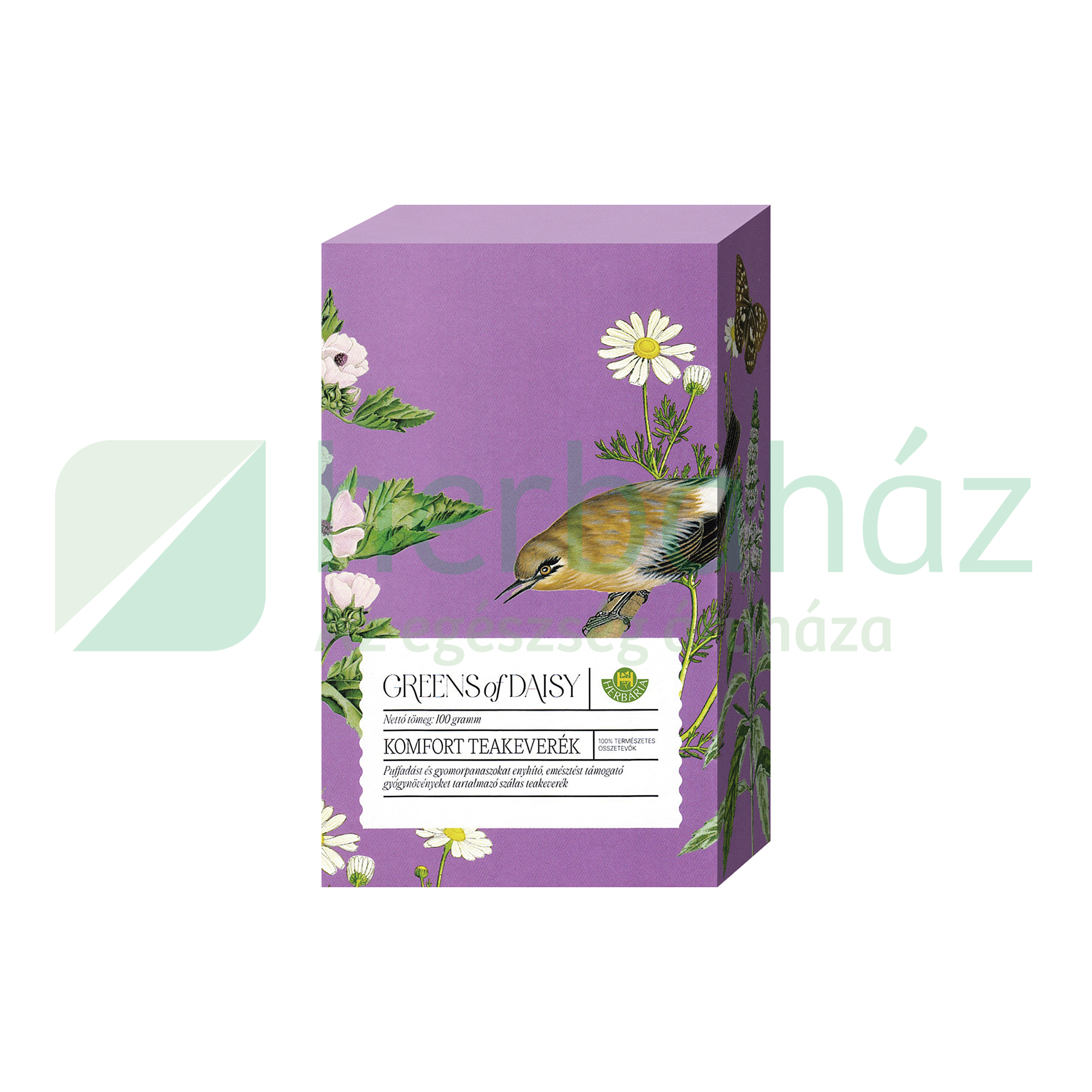 HERBÁRIA GREENS OF DAISY KOMFORT TEAKEVERÉK SZÁLAS 100G