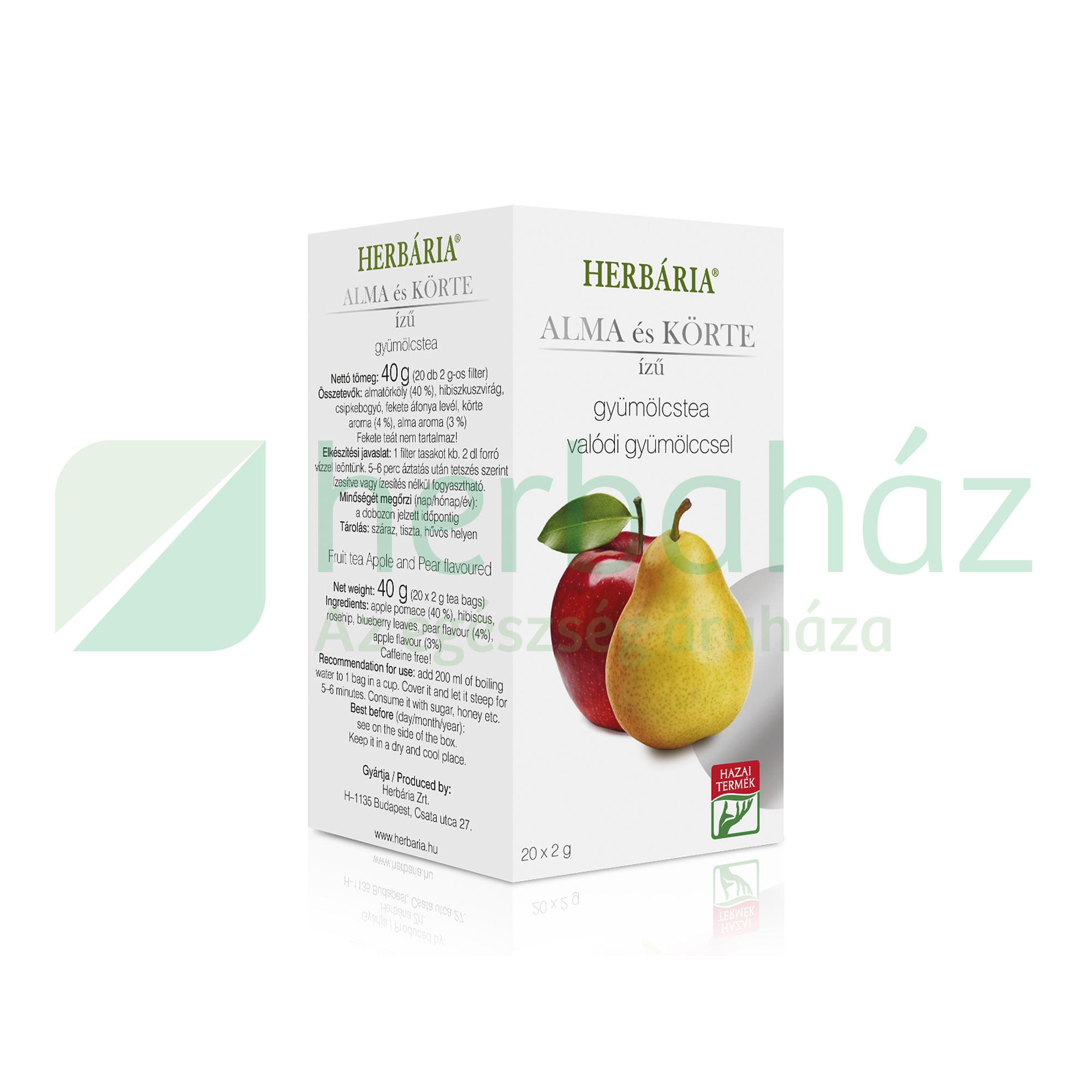 HERBÁRIA GYÜMÖLCSTEA ALMA-KÖRTE ÍZŰ FILTERES 40G