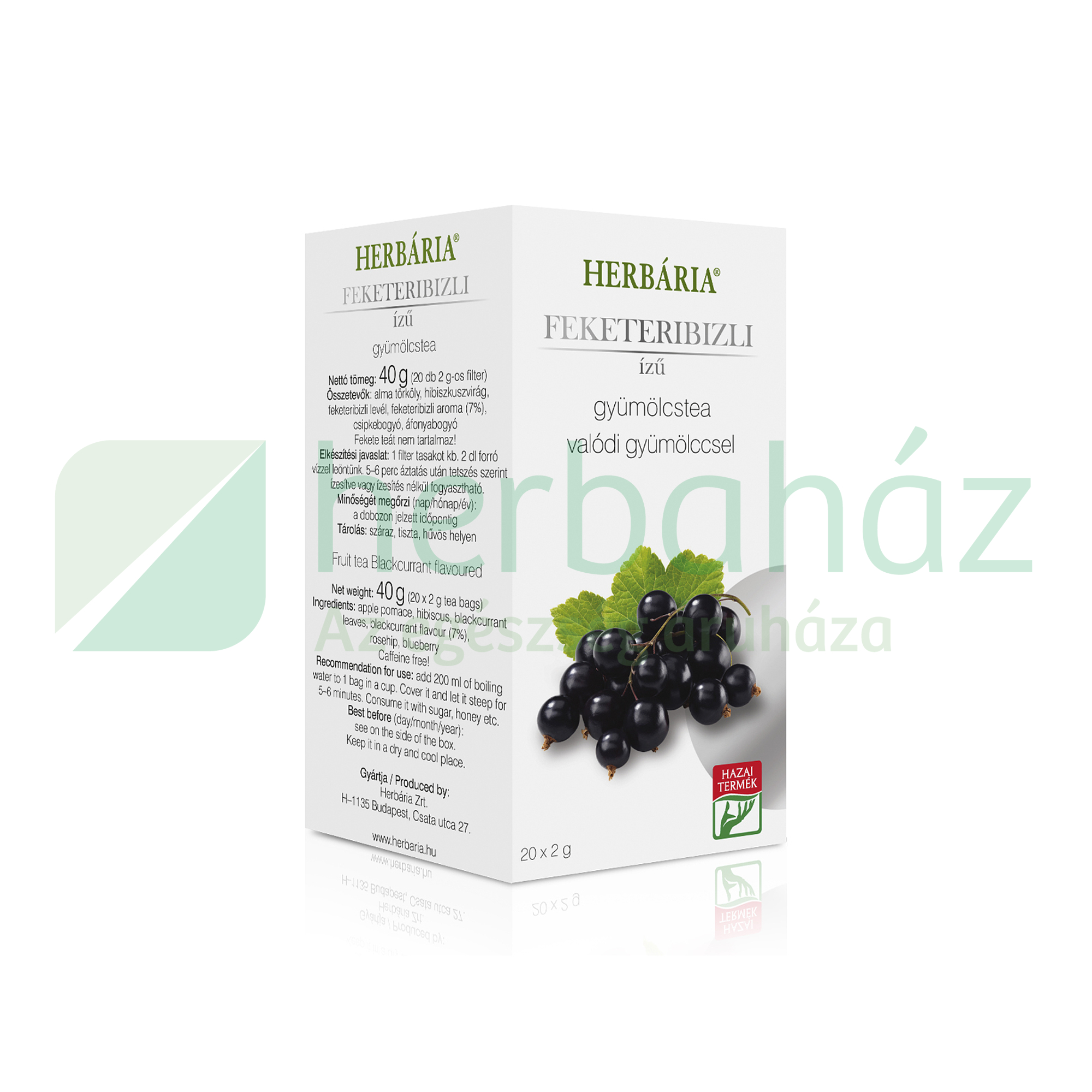 HERBÁRIA GYÜMÖLCSTEA FEKETERIBIZLI ÍZŰ FILTERES 40G
