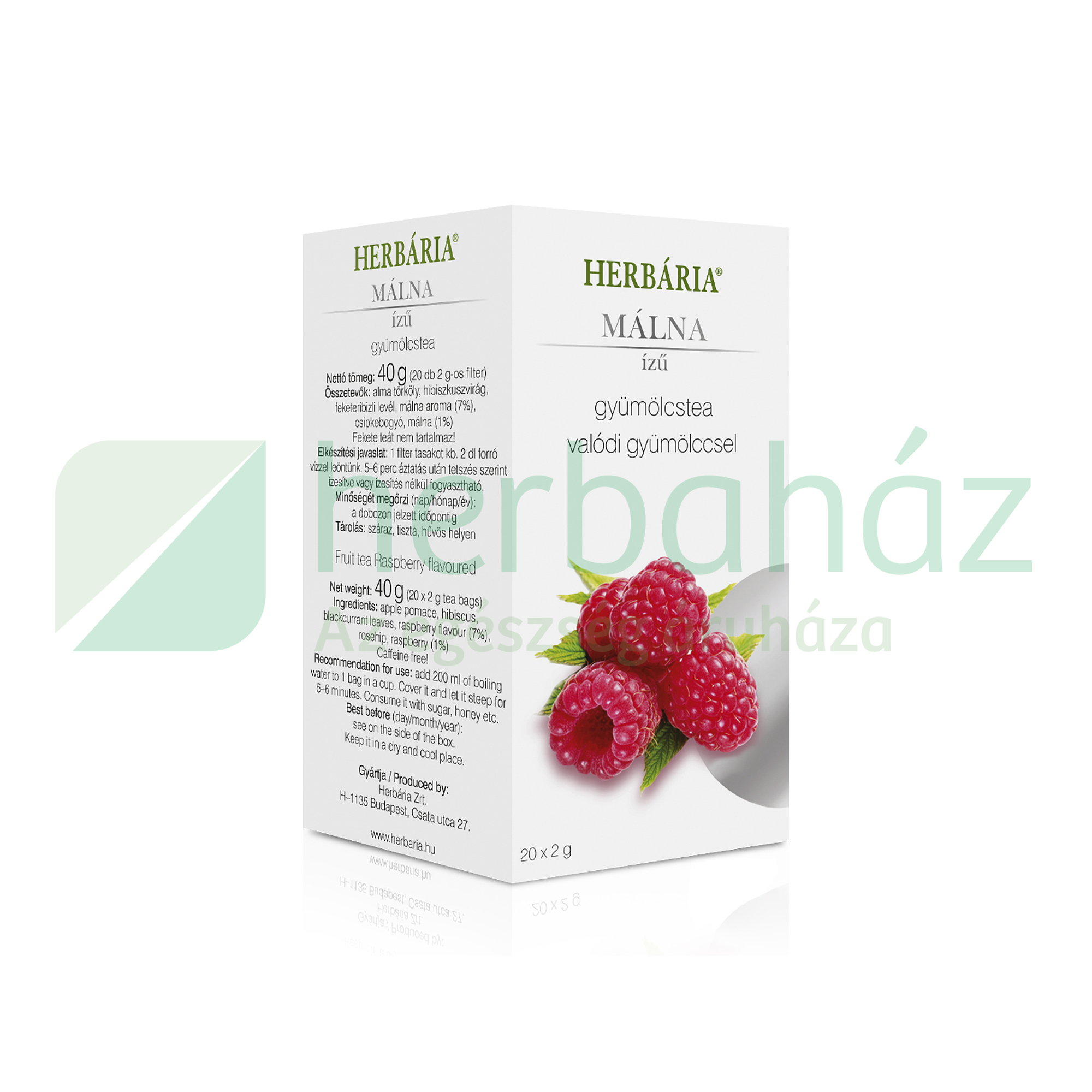 HERBÁRIA GYÜMÖLCSTEA MÁLNA ÍZŰ FILTERES 40G