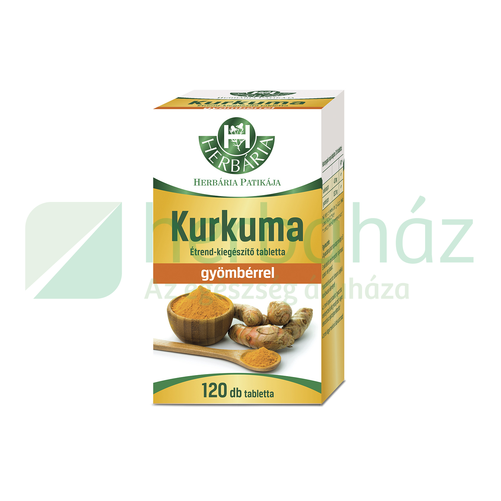 HERBÁRIA KURKUMA GYÖMBÉR TABLETTA 120DB