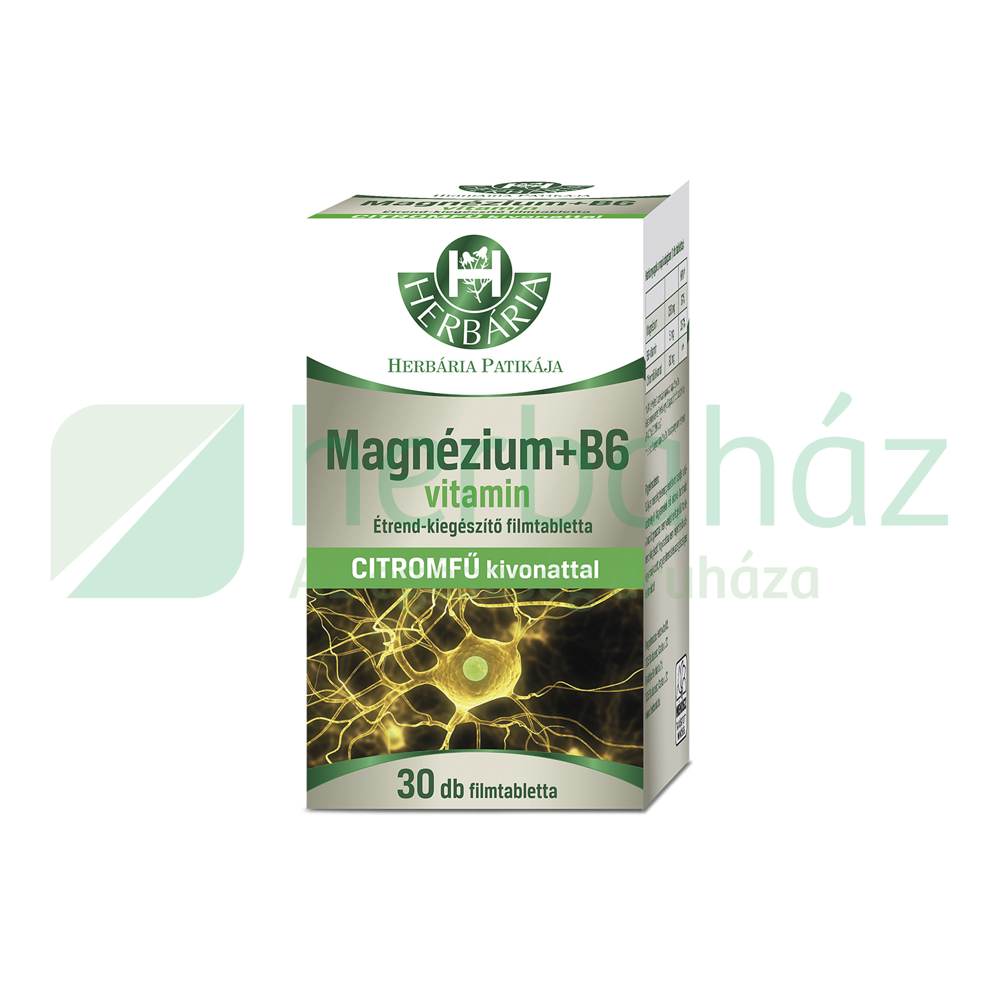 HERBÁRIA MAGNÉZIUM+B6 VITAMIN CITROMFŰ KIVONATTAL FILMTABLETTA 30DB