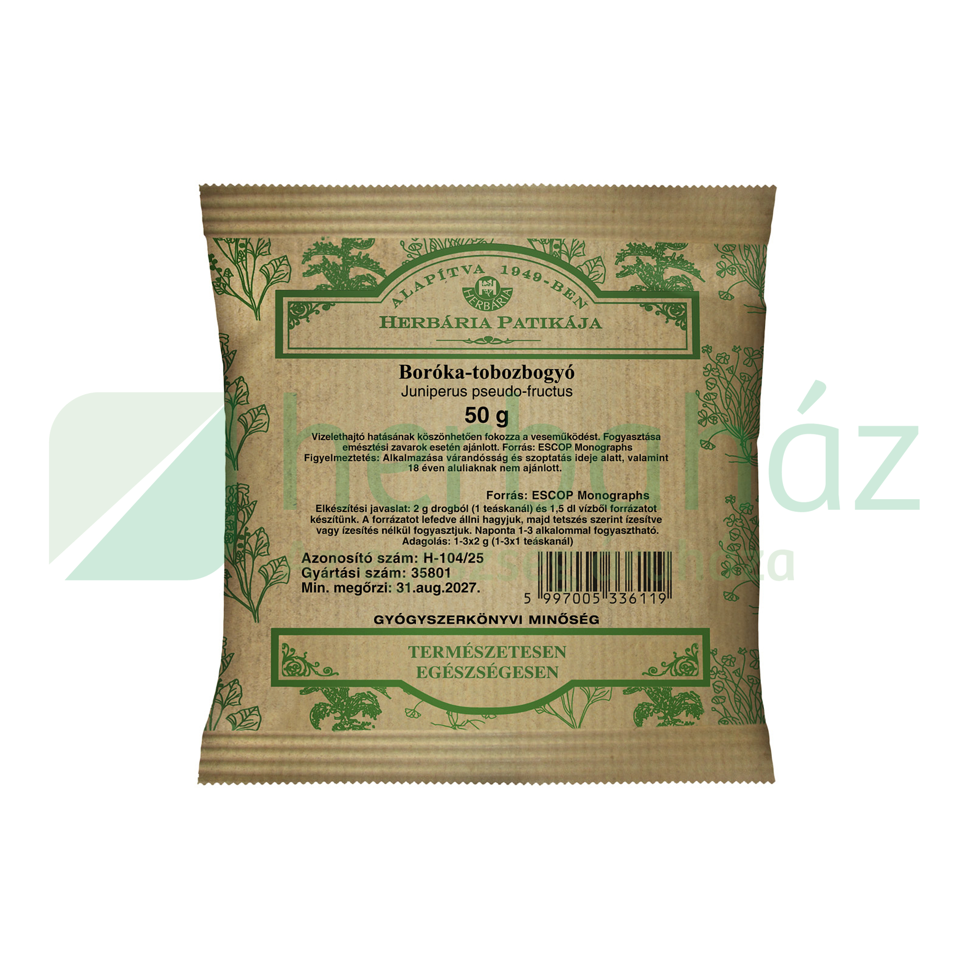 HERBÁRIA TEA BORÓKA-TOBOZBOGYÓ SZÁLAS 50G