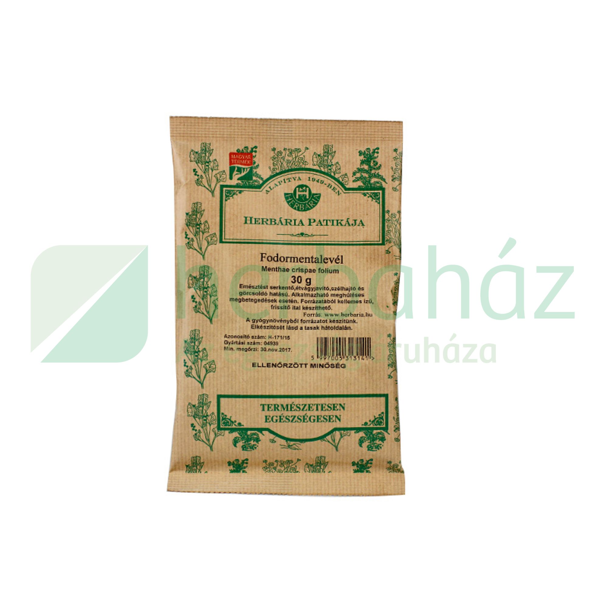 HERBÁRIA TEA FODORMENTALEVÉL SZÁLAS 30G