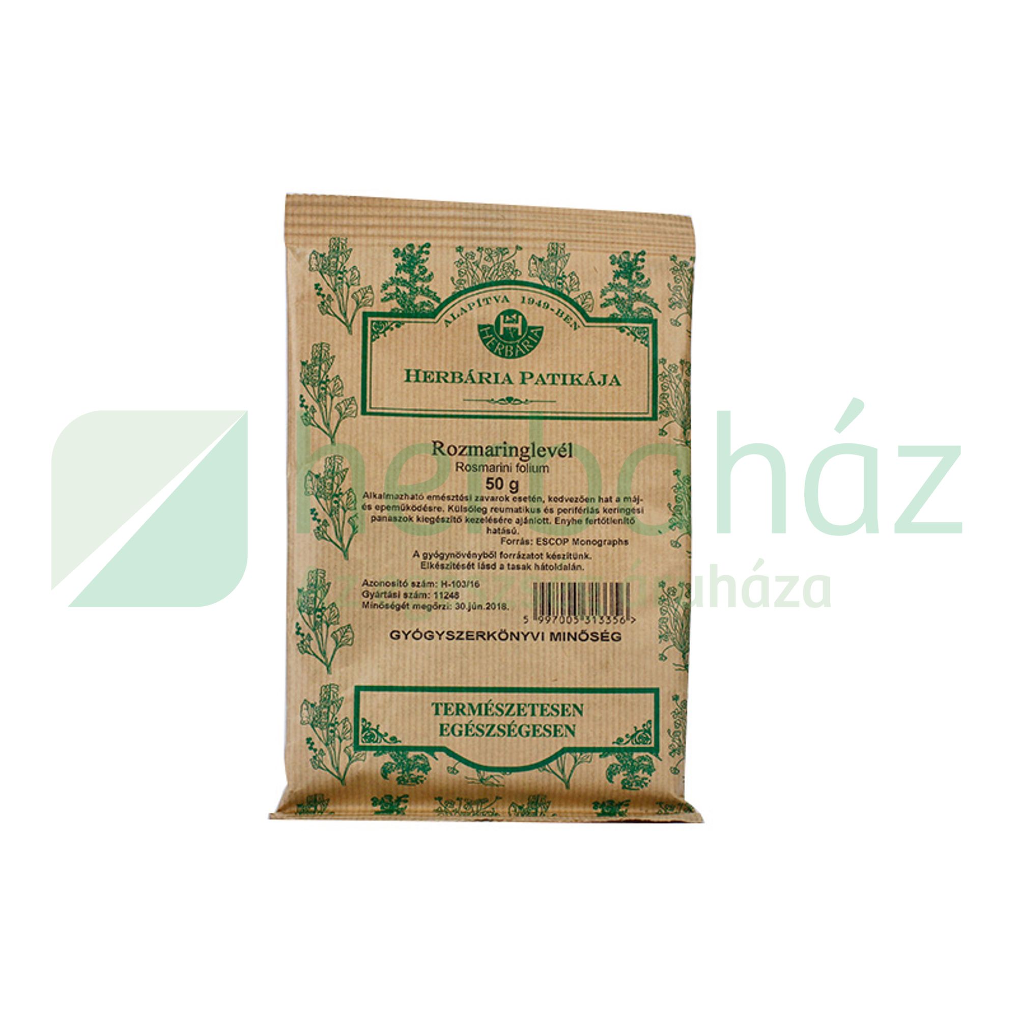 HERBÁRIA TEA ROZMARINGLEVÉL SZÁLAS 50G