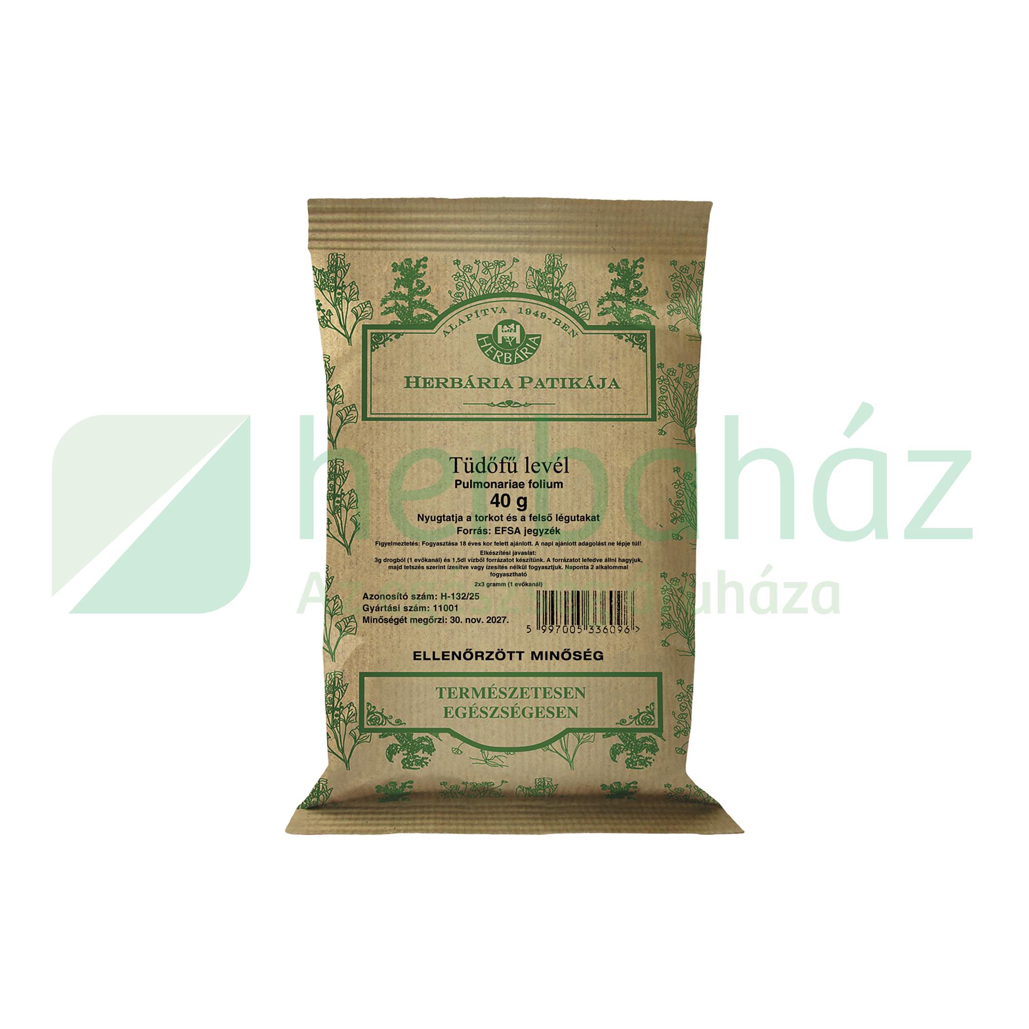 HERBÁRIA TEA TÜDŐFŰ LEVÉL SZÁLAS 40G