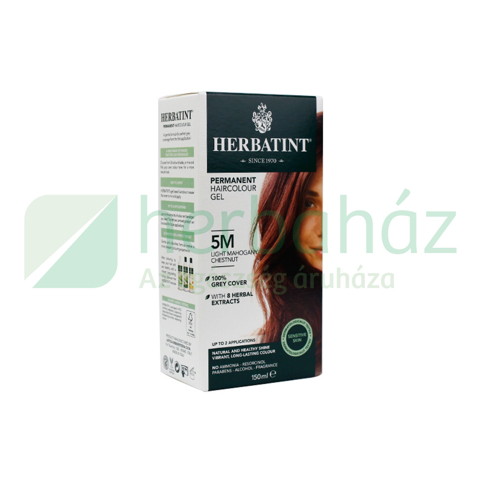 HERBATINT TERMÉSZETES TARTÓS HAJFESTÉK 5M (MAHAGÓNI VILÁGOS GESZTENYE) 150ML