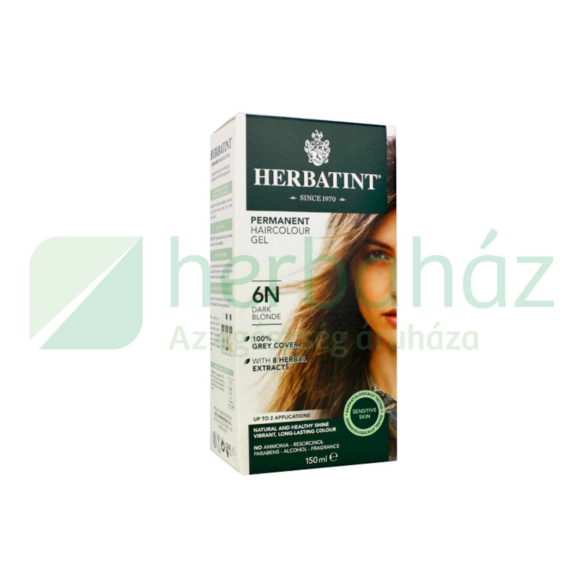 HERBATINT TERMÉSZETES TARTÓS HAJFESTÉK 6N ( SÖTÉTSZŐKE) 150ML