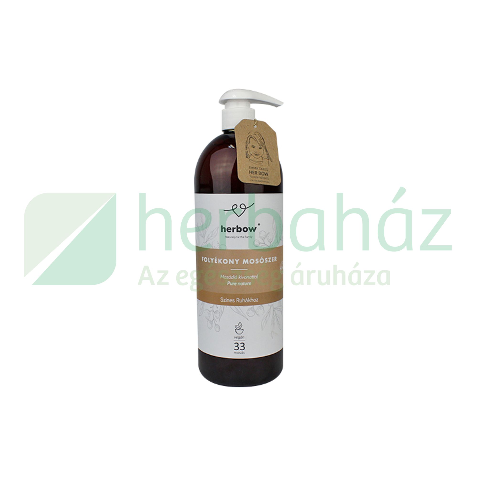 HERBOW FOLYÉKONY MOSÓSZER SZÍNES RUHÁKHOZ - PURE NATURE - NATÚR ILLATTAL 1000ML