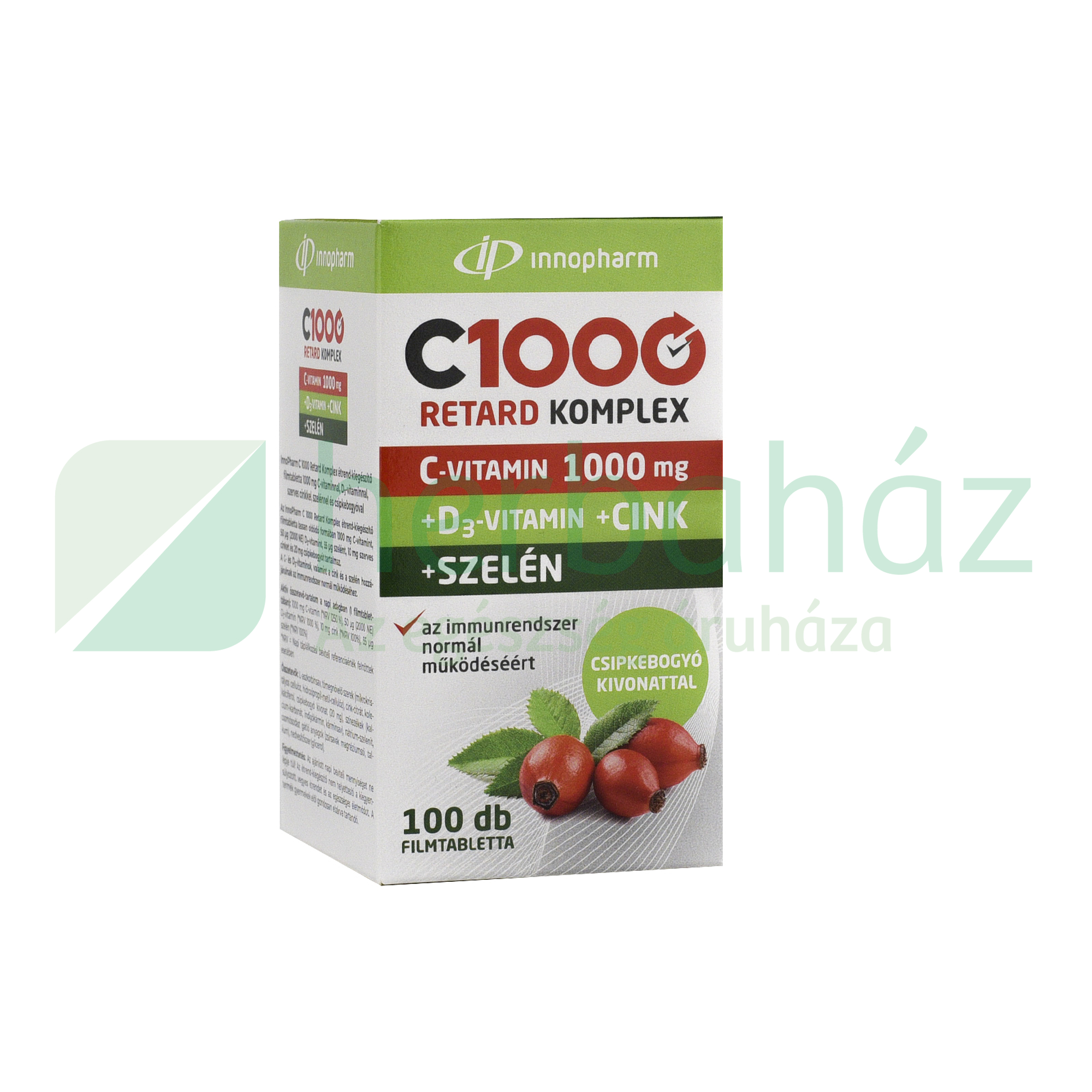 INNOPHARM C1000 RETARD KOMPLEX C 1000MG+D3+CINK+SZELÉN+CSIPKEBOGYÓVAL 100DB