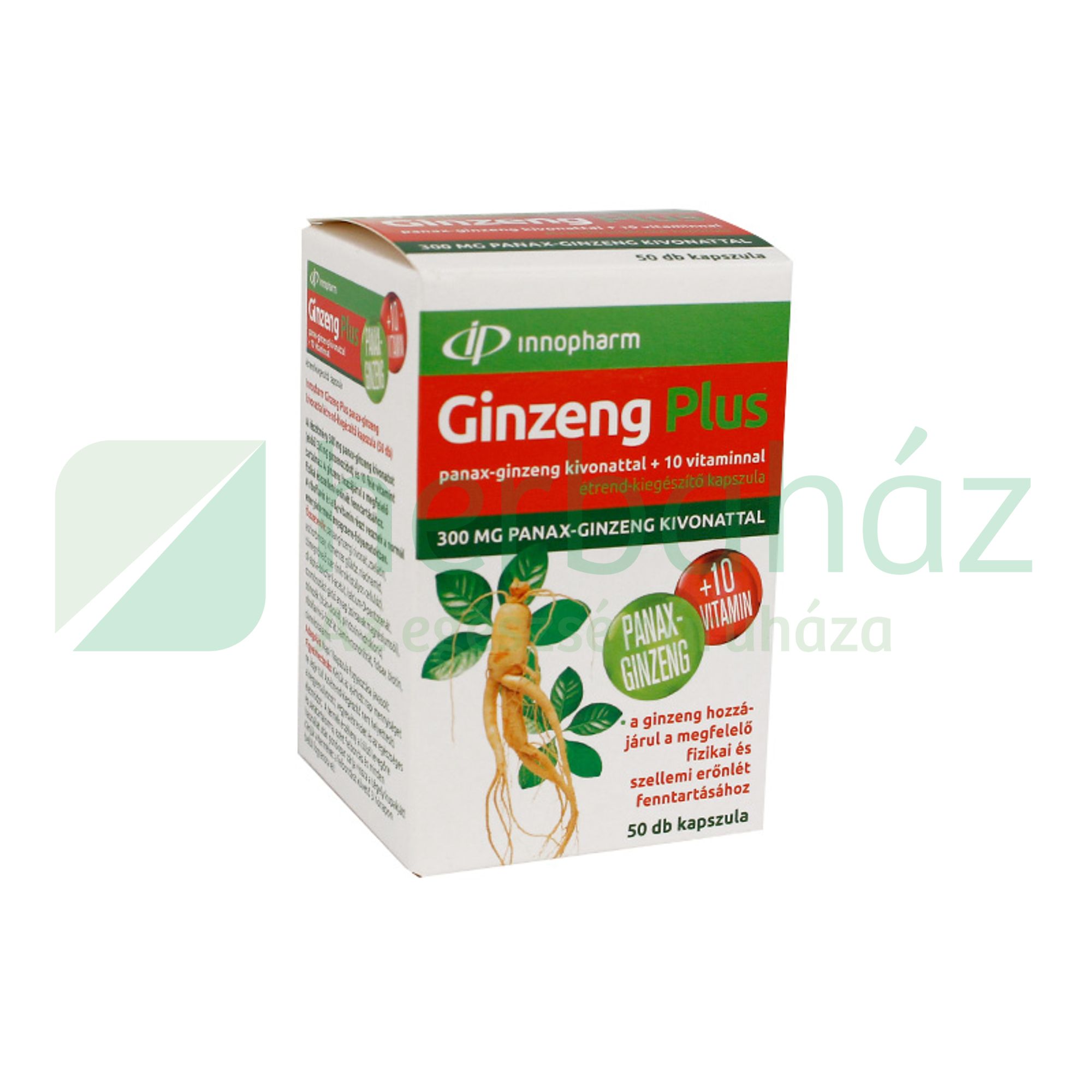 INNOPHARM GINZENG PLUS PANAX-GINZENG KIVONATTAL+10 VITAMINNAL KAPSZULA 50DB