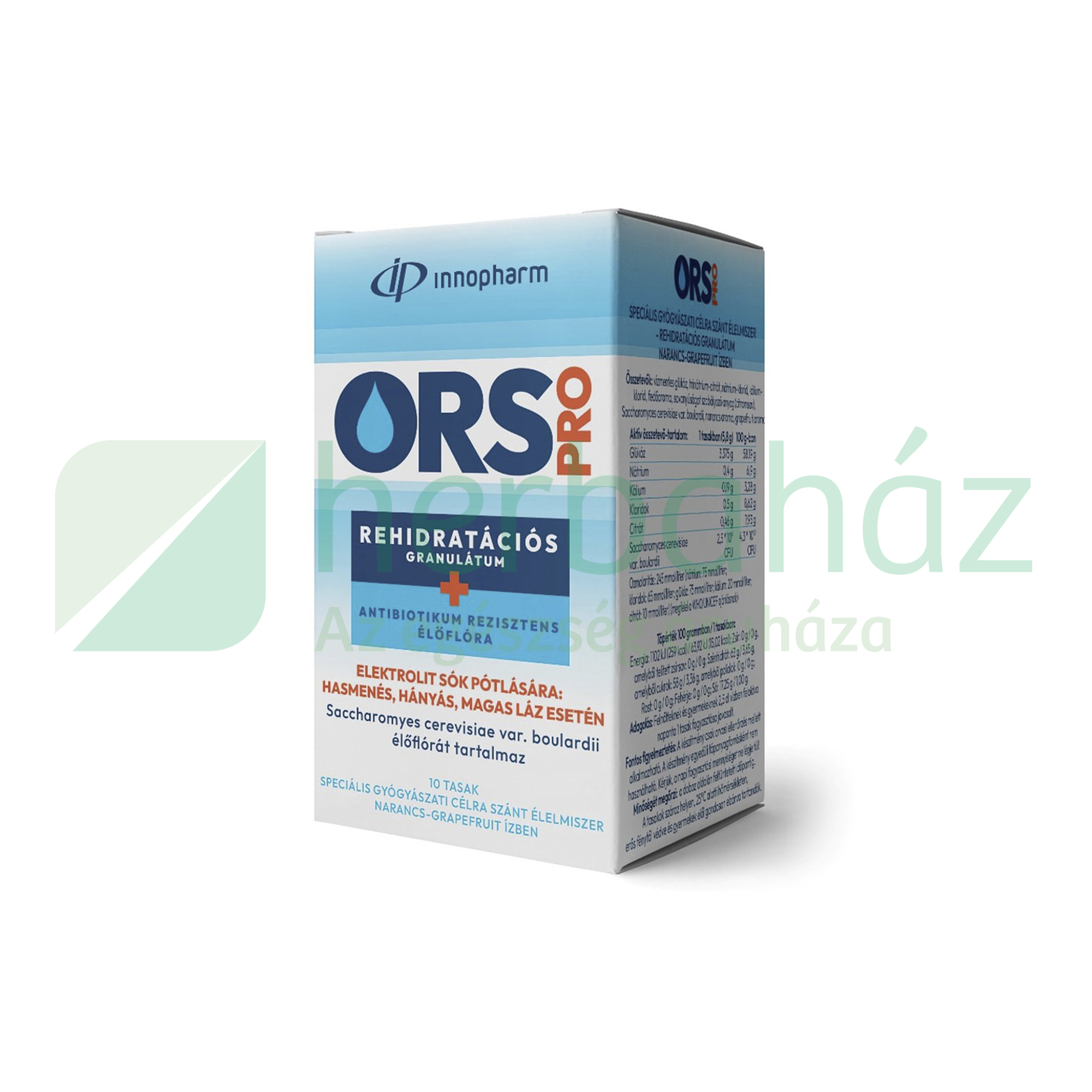 INNOPHARM ORS PRO ÉLŐFLÓRÁS REHIDRATÁCIÓS GRANULÁTUM NARANCS-GRAPEFRUIT ÍZŰ 10DB