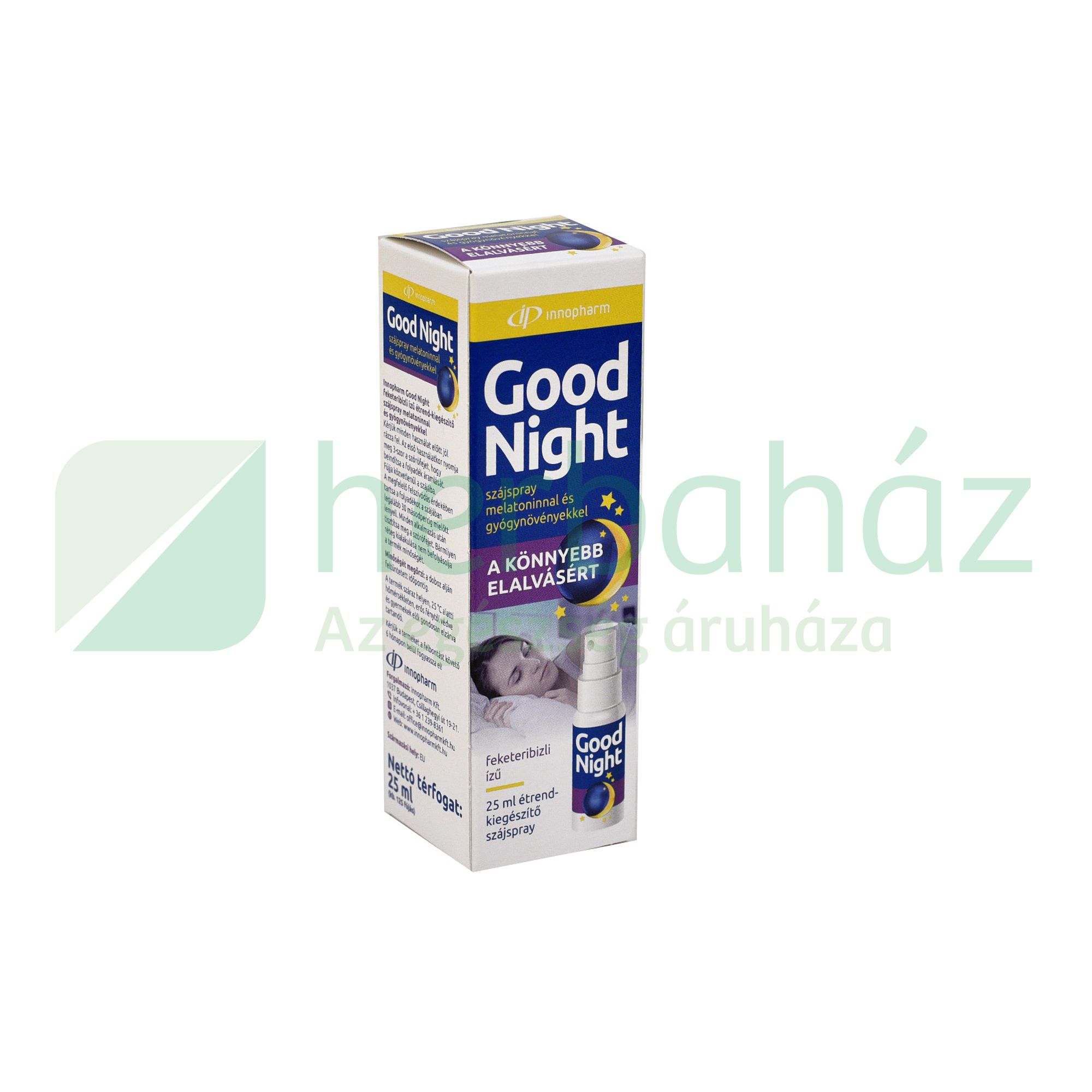 INNOPHARMA GOOD NIGHT SZÁJSPRAY MELATONINNAL ÉS GYÓGYNÖVÉNYEKKEL 25ML