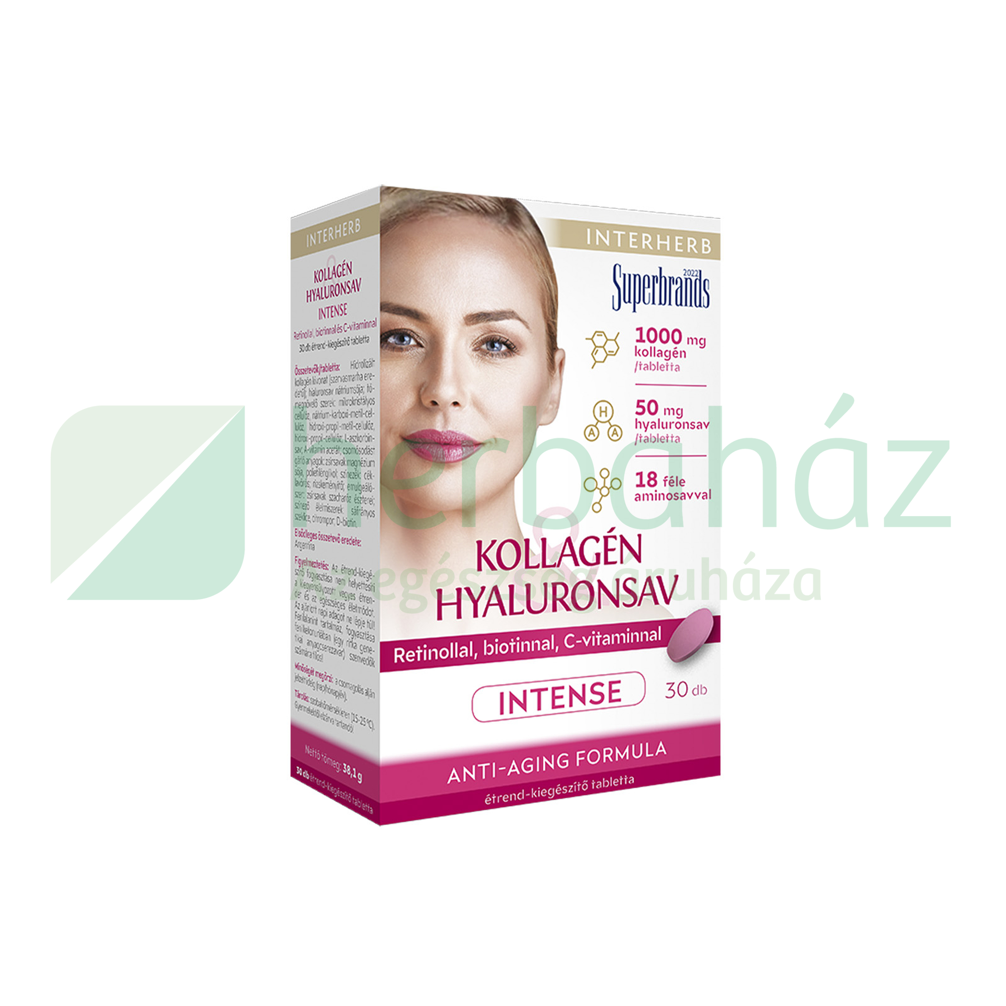 INTERHERB KOLLAGÉN-HYALURONSAV INTENSE TABLETTA 30DB