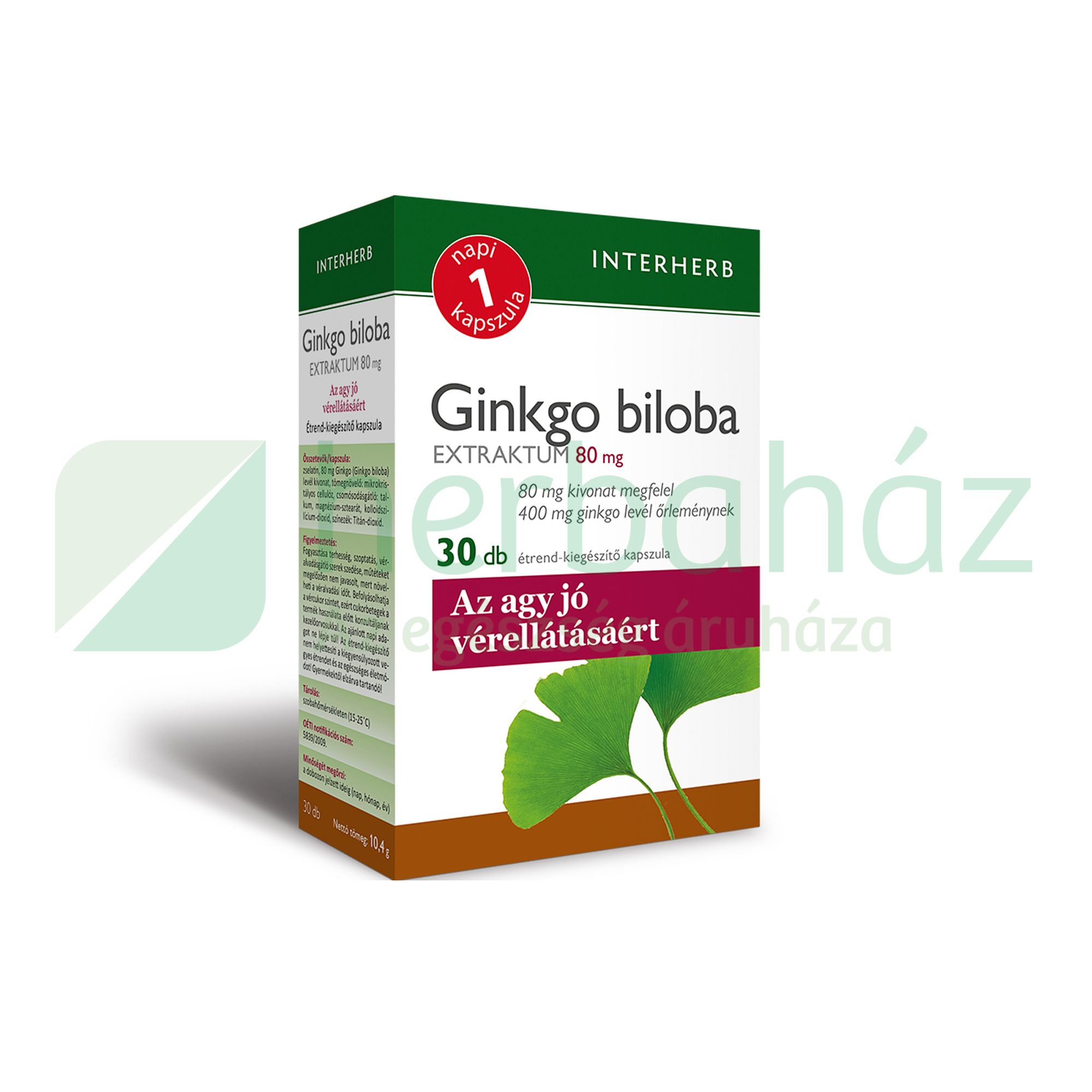 INTERHERB NAPI 1 GINKGO BILOBA EXTRAKTUM KAPSZULA 30DB