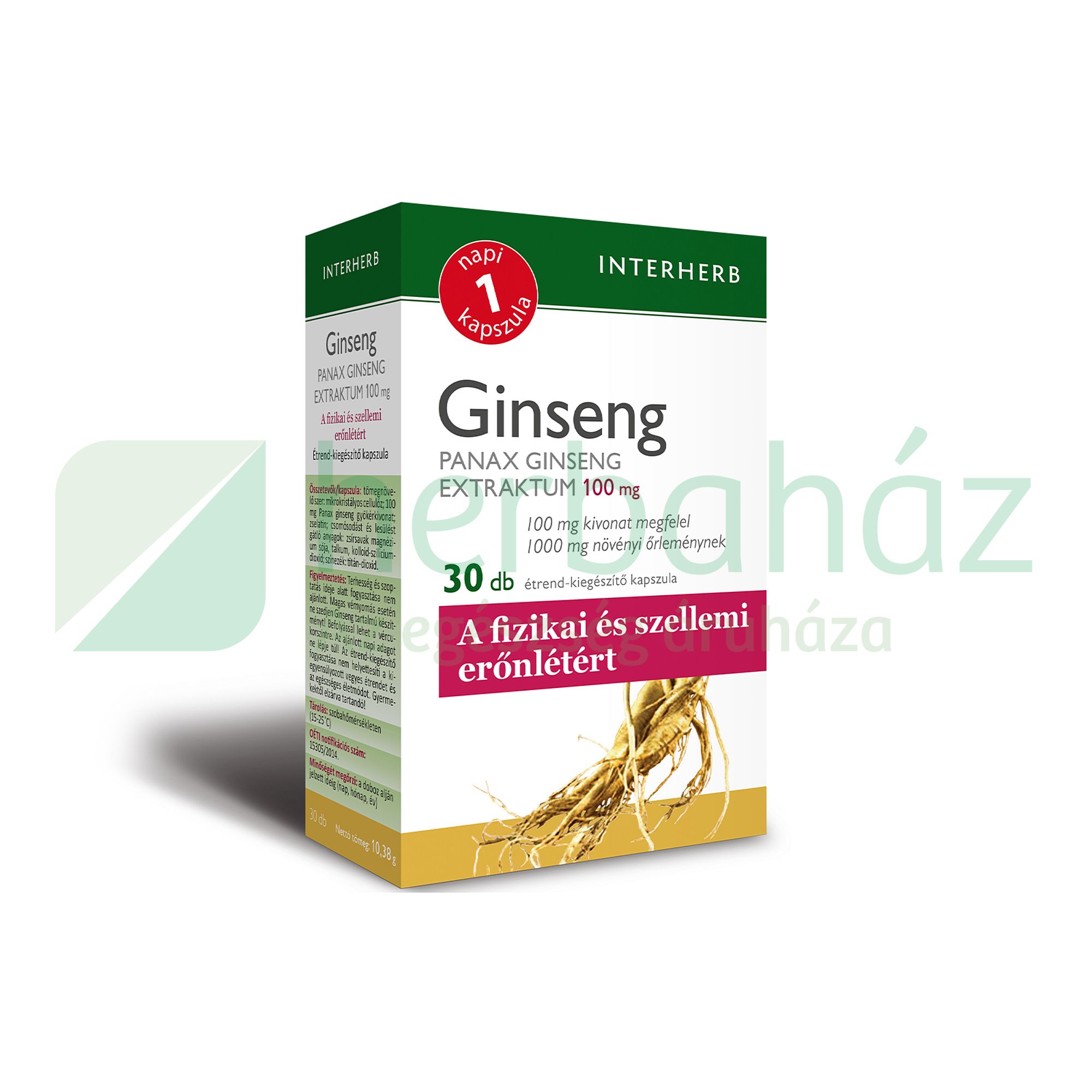 INTERHERB NAPI 1 GINSENG EXTRAKTUM KAPSZULA 30DB